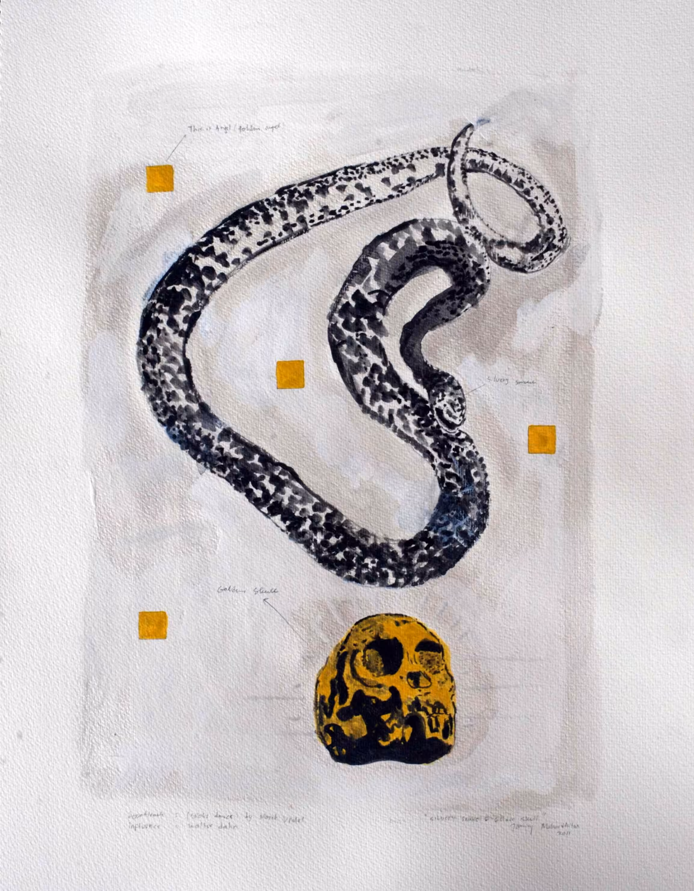 Silvery Snake & Golden Skull