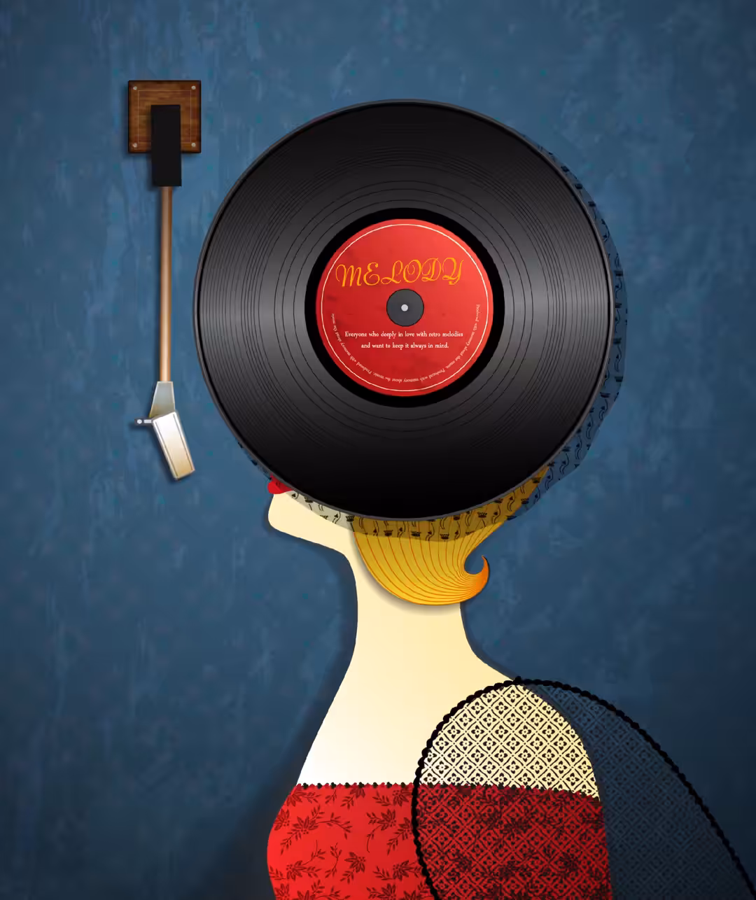 Portrait of retro music