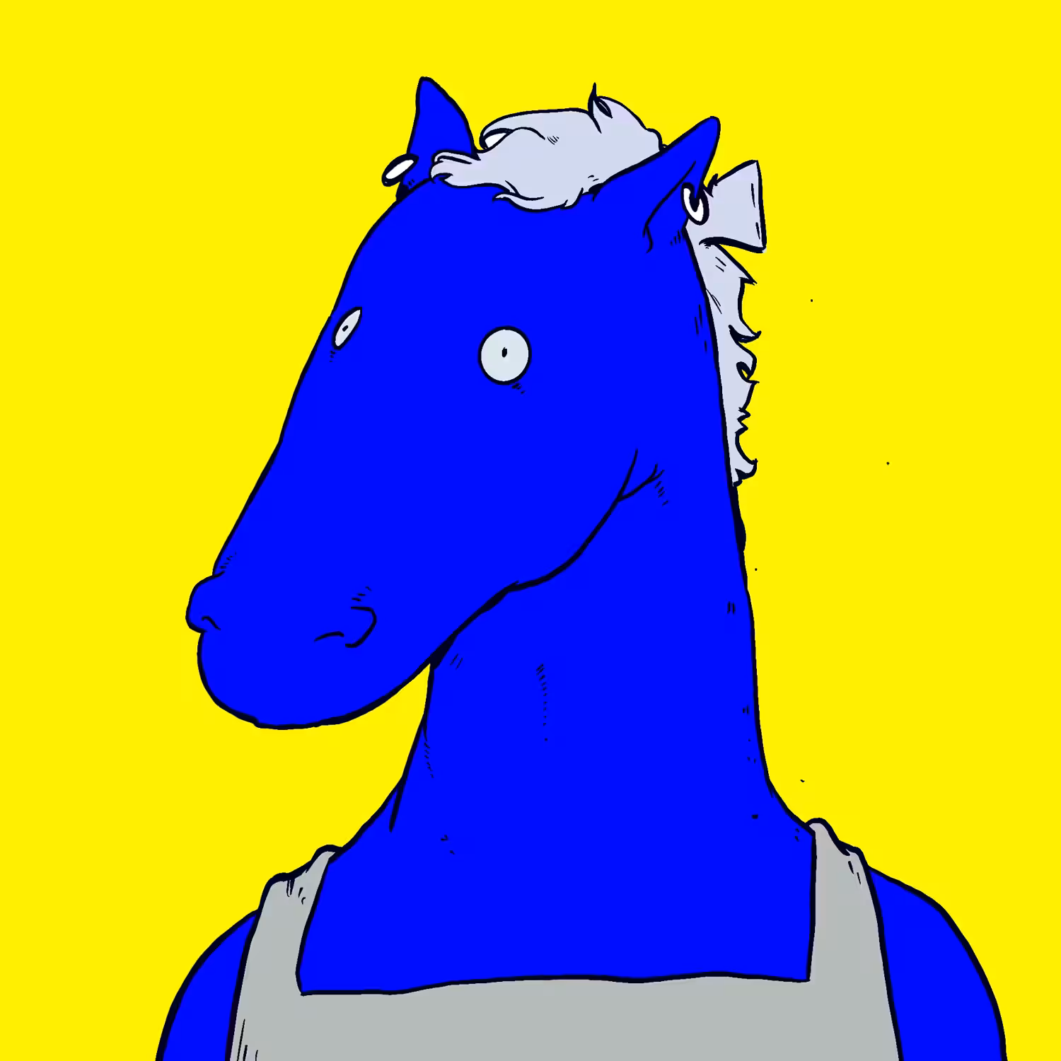 horse head - blue