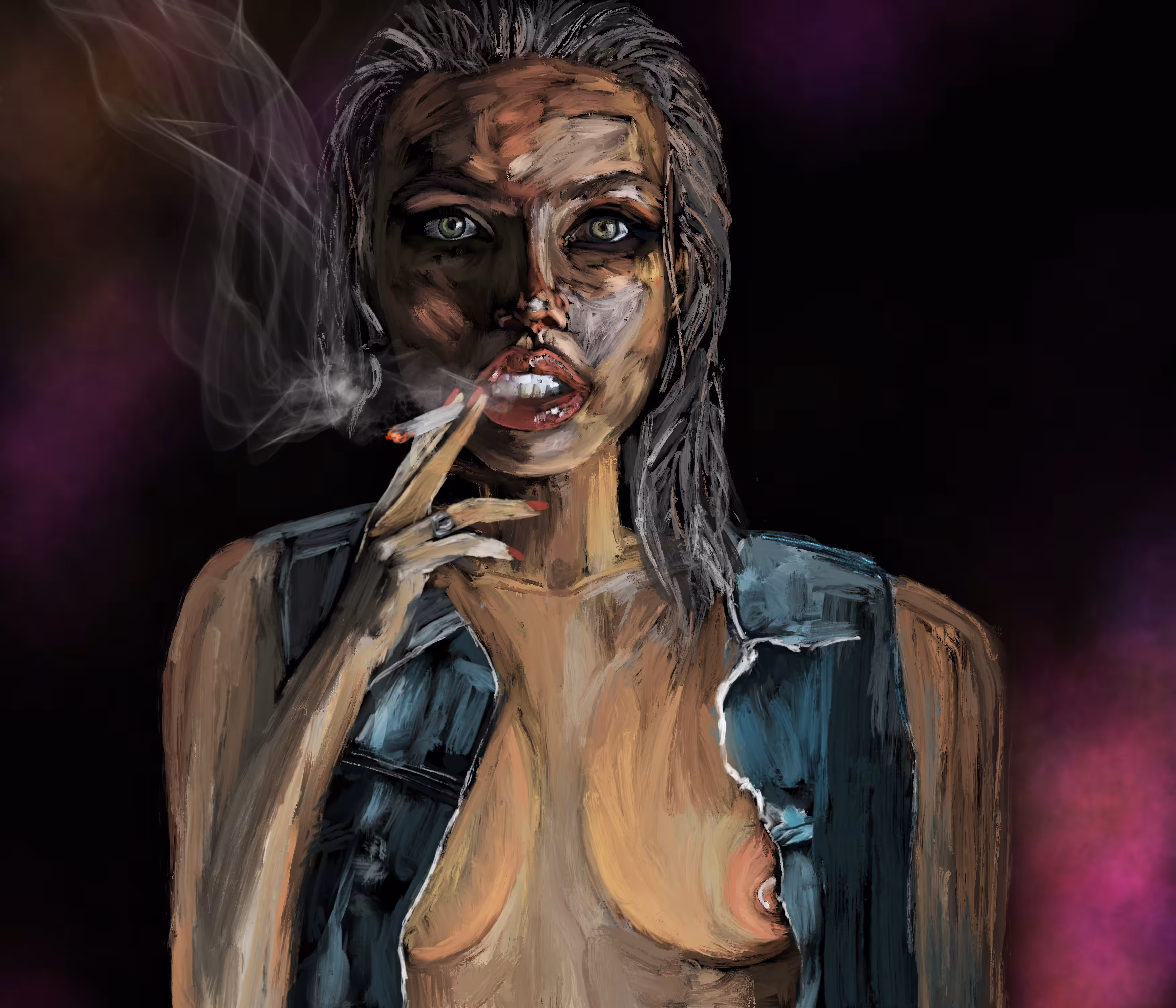 woman and smoke