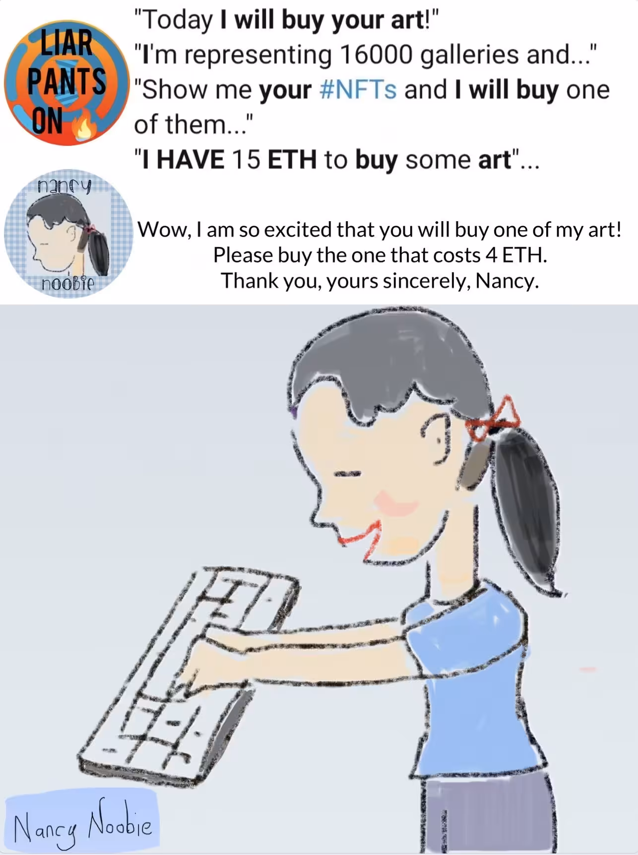 I will buy your Art!- Nancy Noobie series