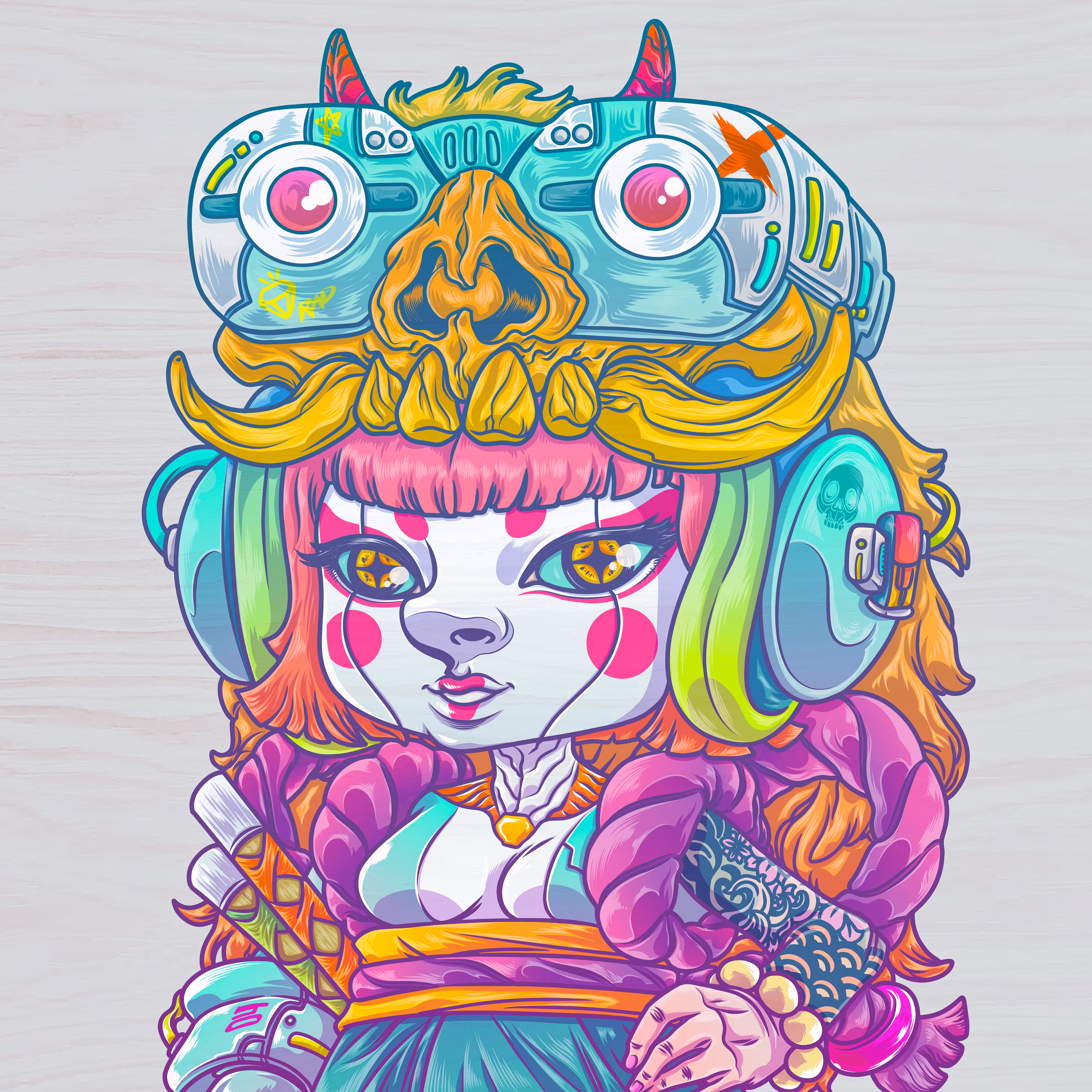 owangeboy and frens #91 - blue oni by Arya Wirawan