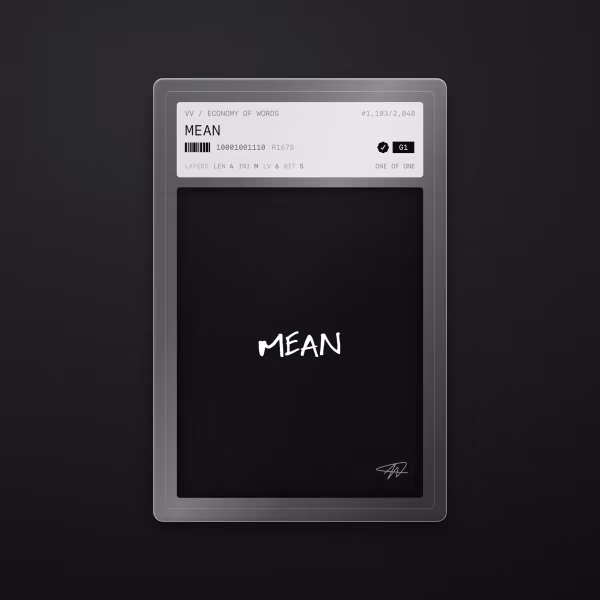 Economy of Words: MEAN · #1103