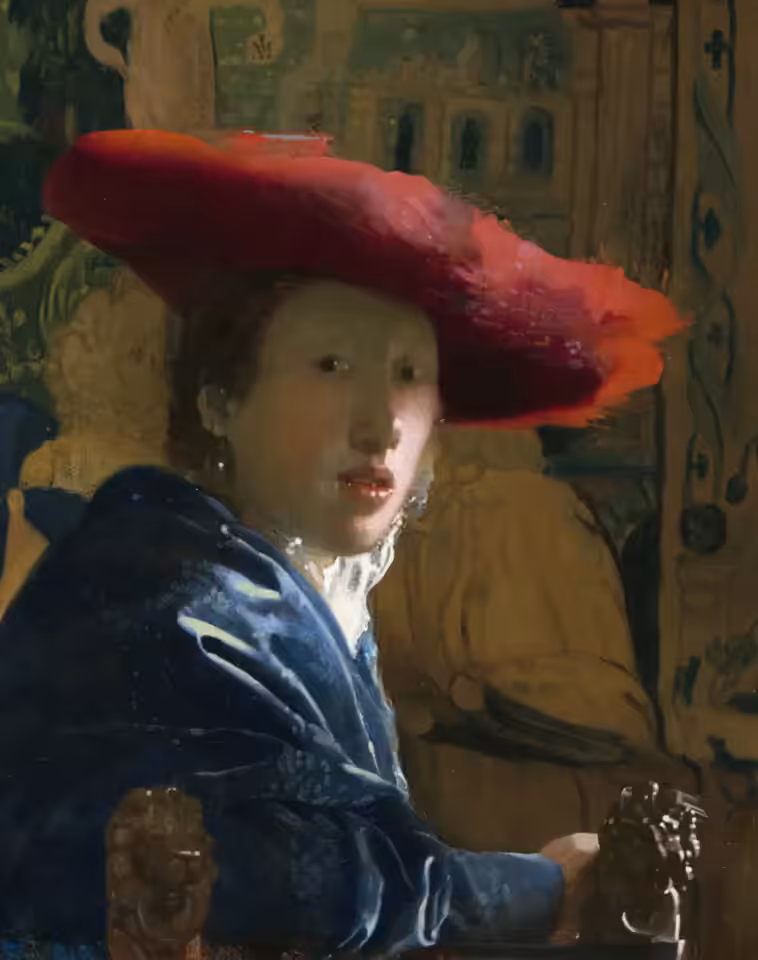 Women in Art Animated No. 16 - Vermeer, Girl with a red hat