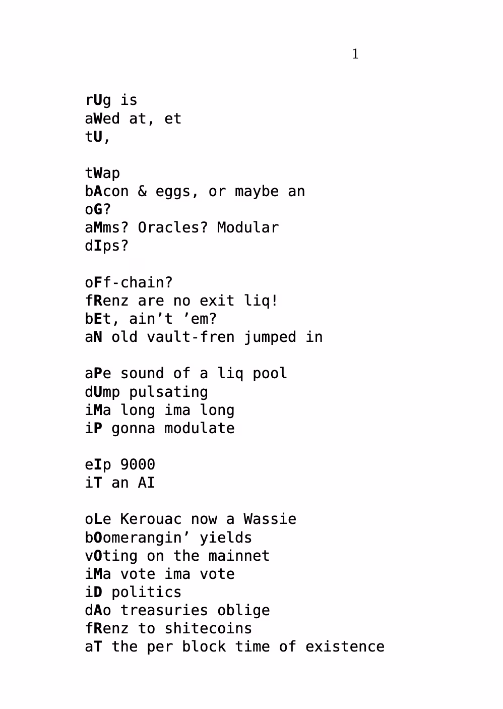mesostic II: @uwu wagmi fren pump it loomdart