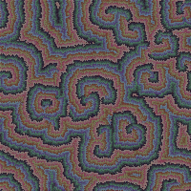 Reaction Diffusion Cellular Automata #45