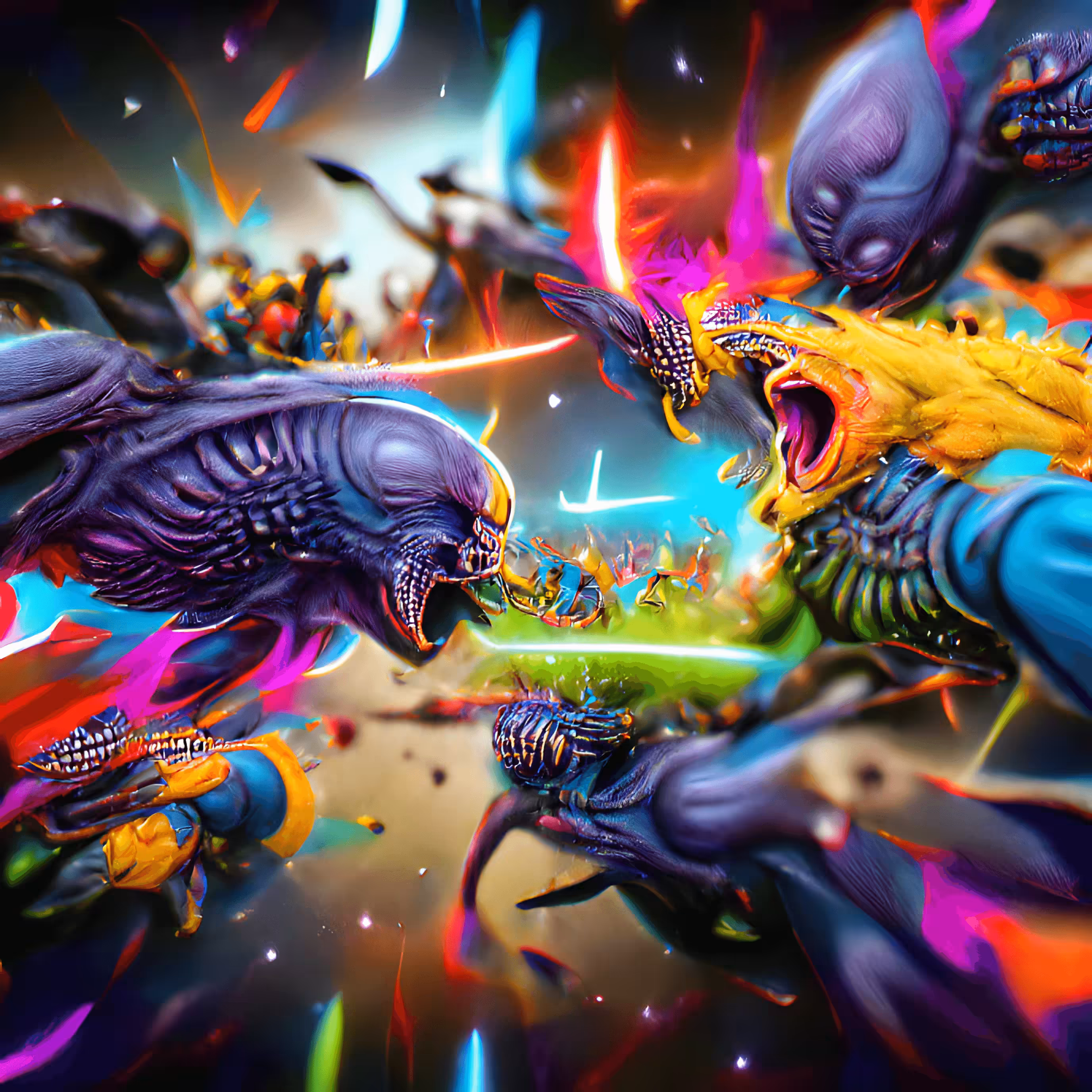 Cosmic Battle of the Alien Warlords