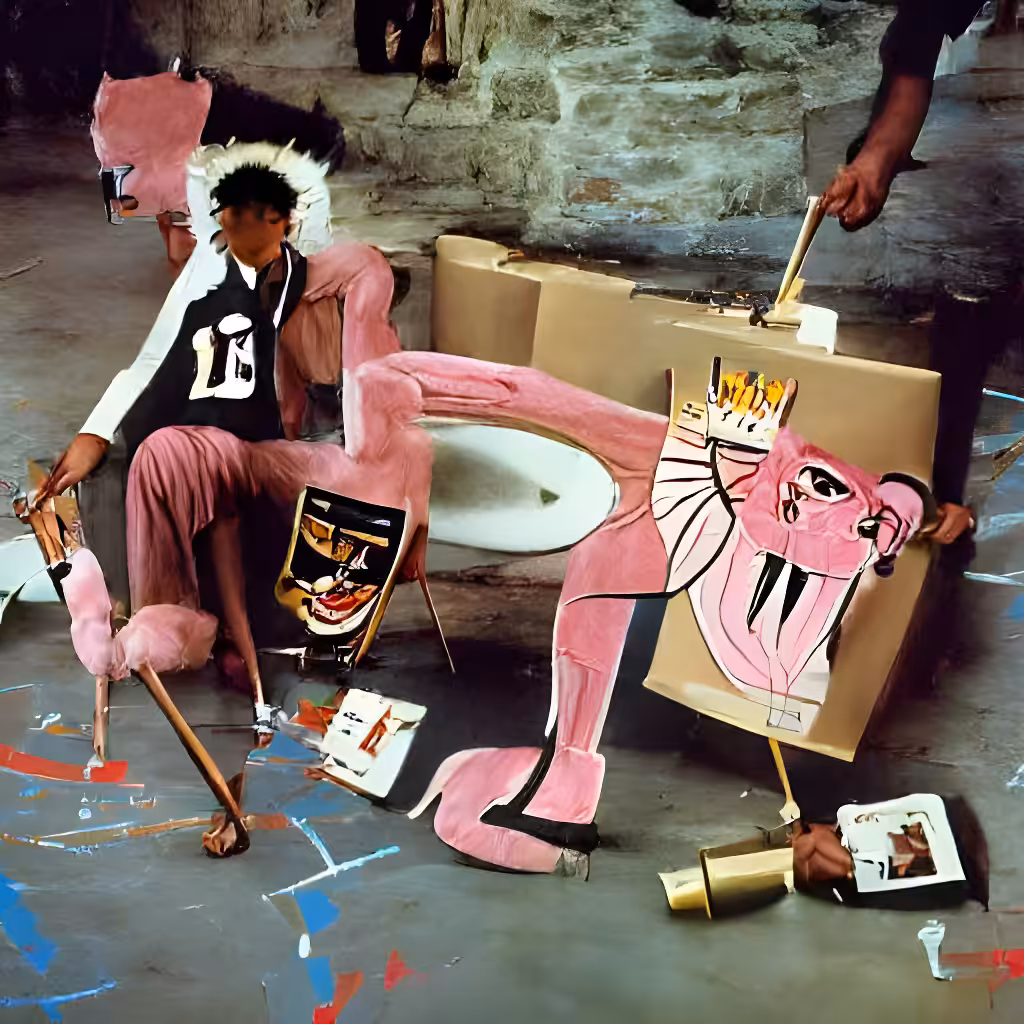 Pink Panther costume for Basquiat