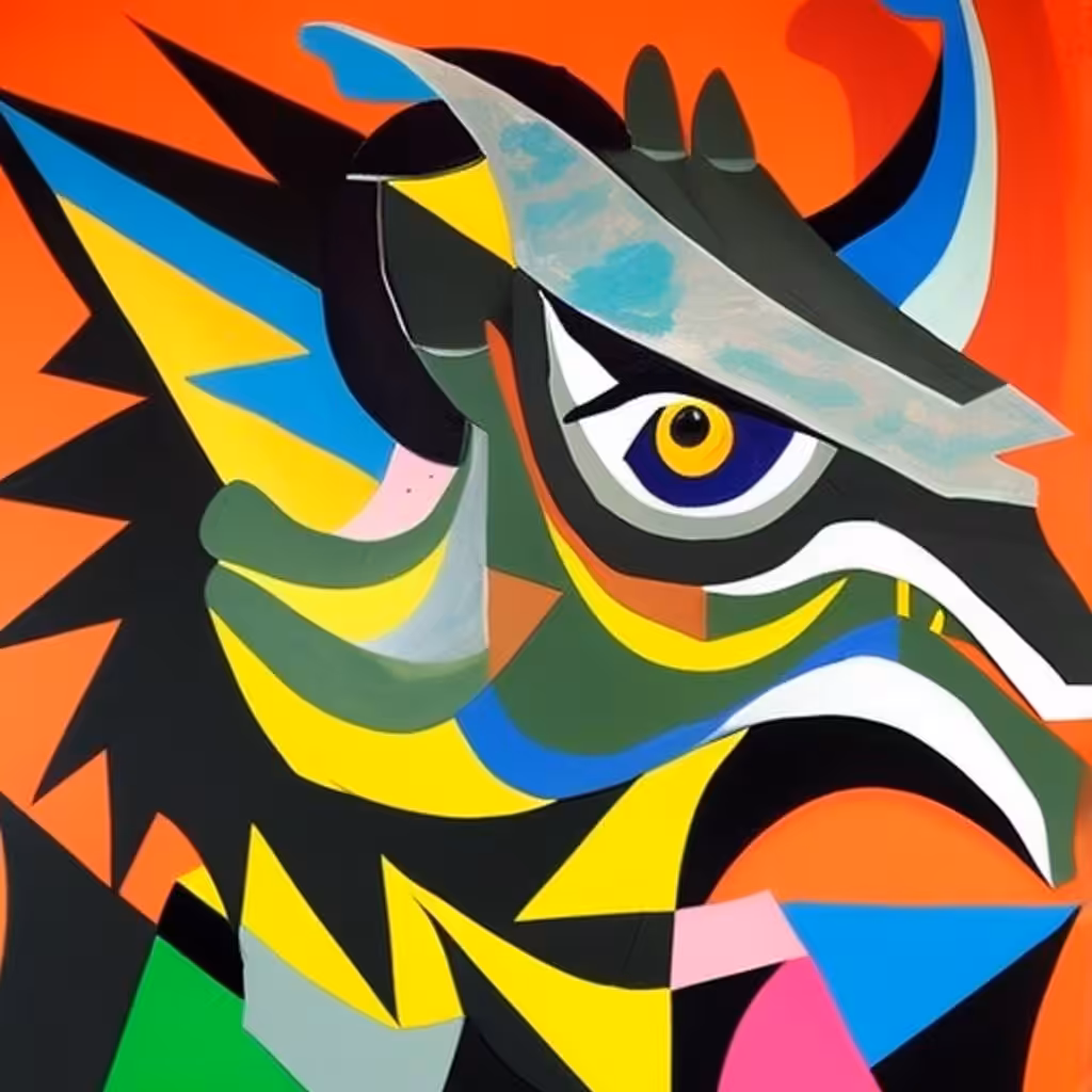 Cubist #114 (Dragon #2)