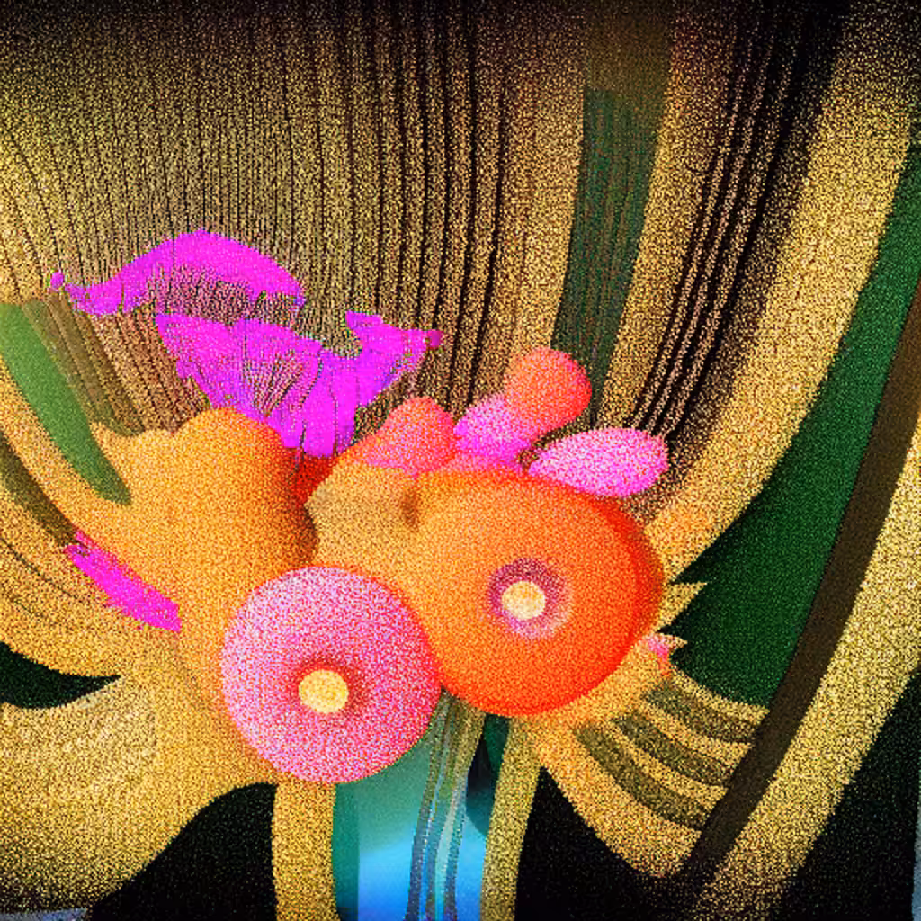 This image looks like a stylized, abstract digital rendering rather than a photograph of a real flower. 
