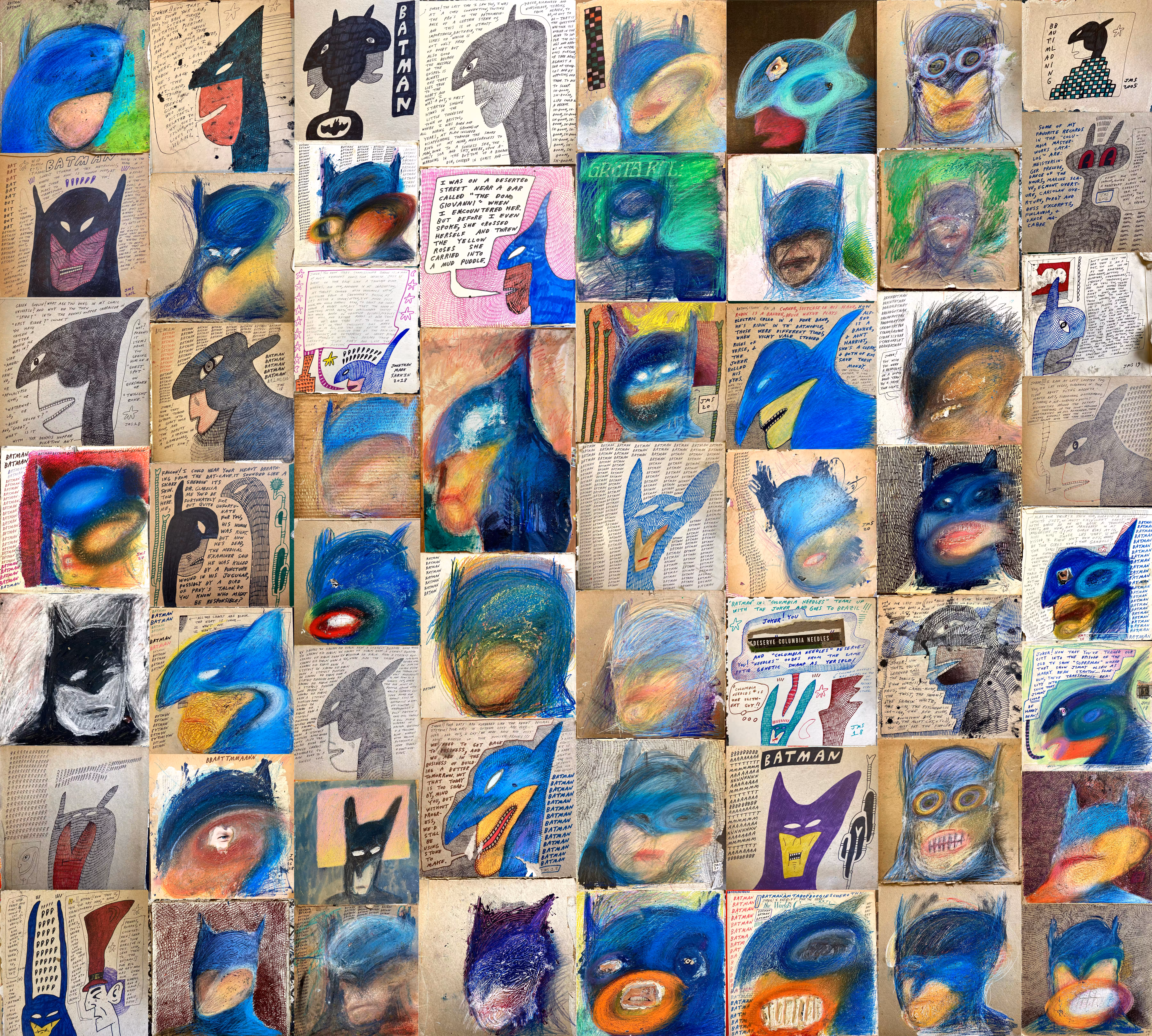 "Bat Men" Mosaic - Jon Sarkin #045