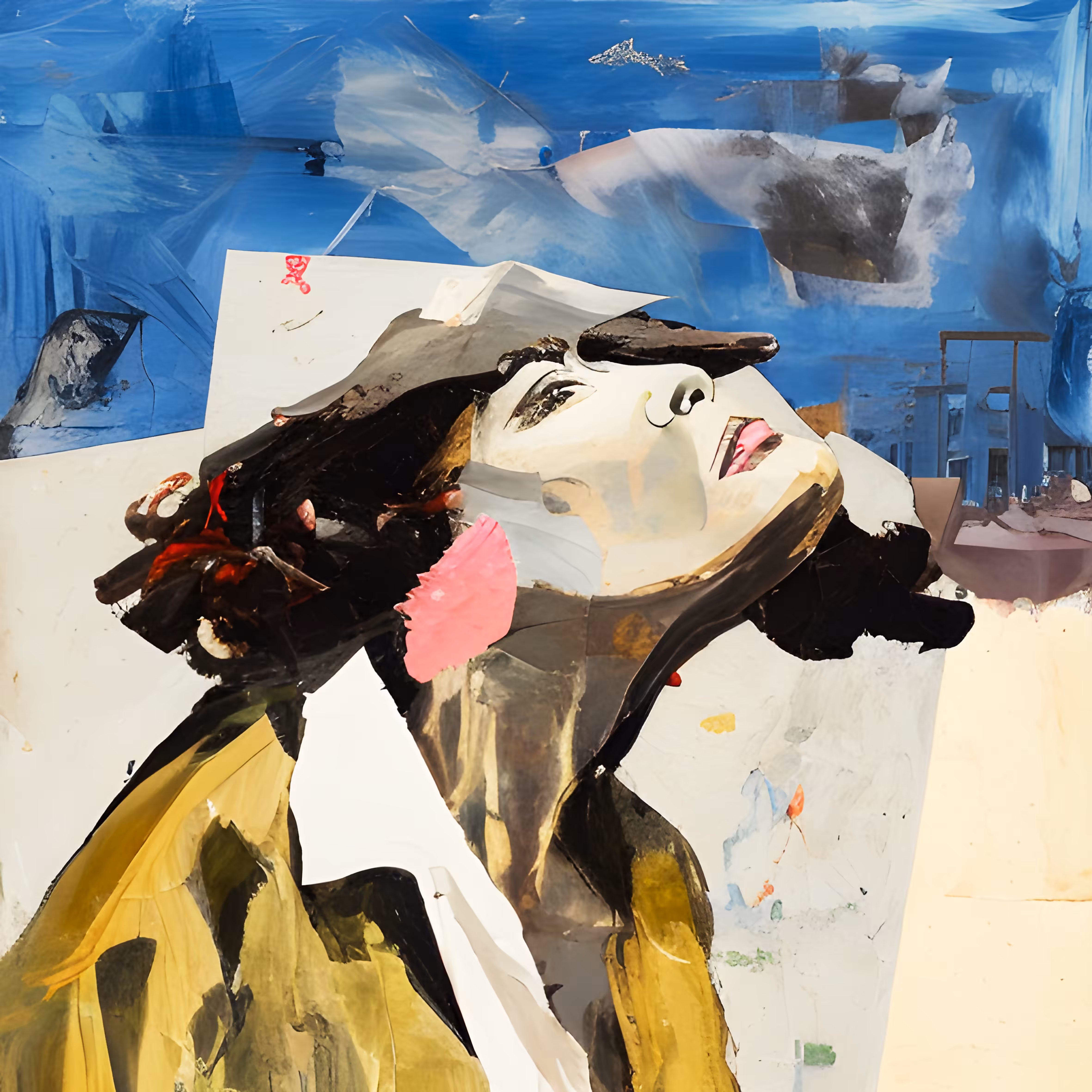 "Woman looking at the sky"