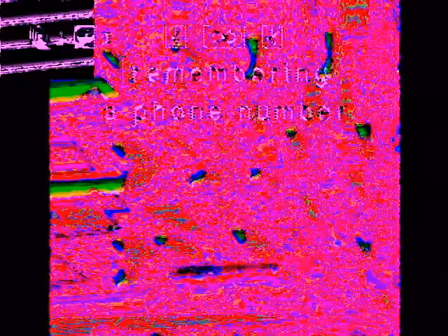 REMEMBERING A PHONE NUMBER