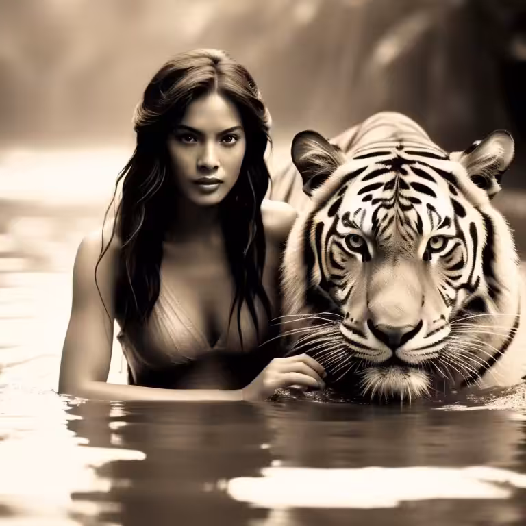 '' Beside a Sea Tiger "