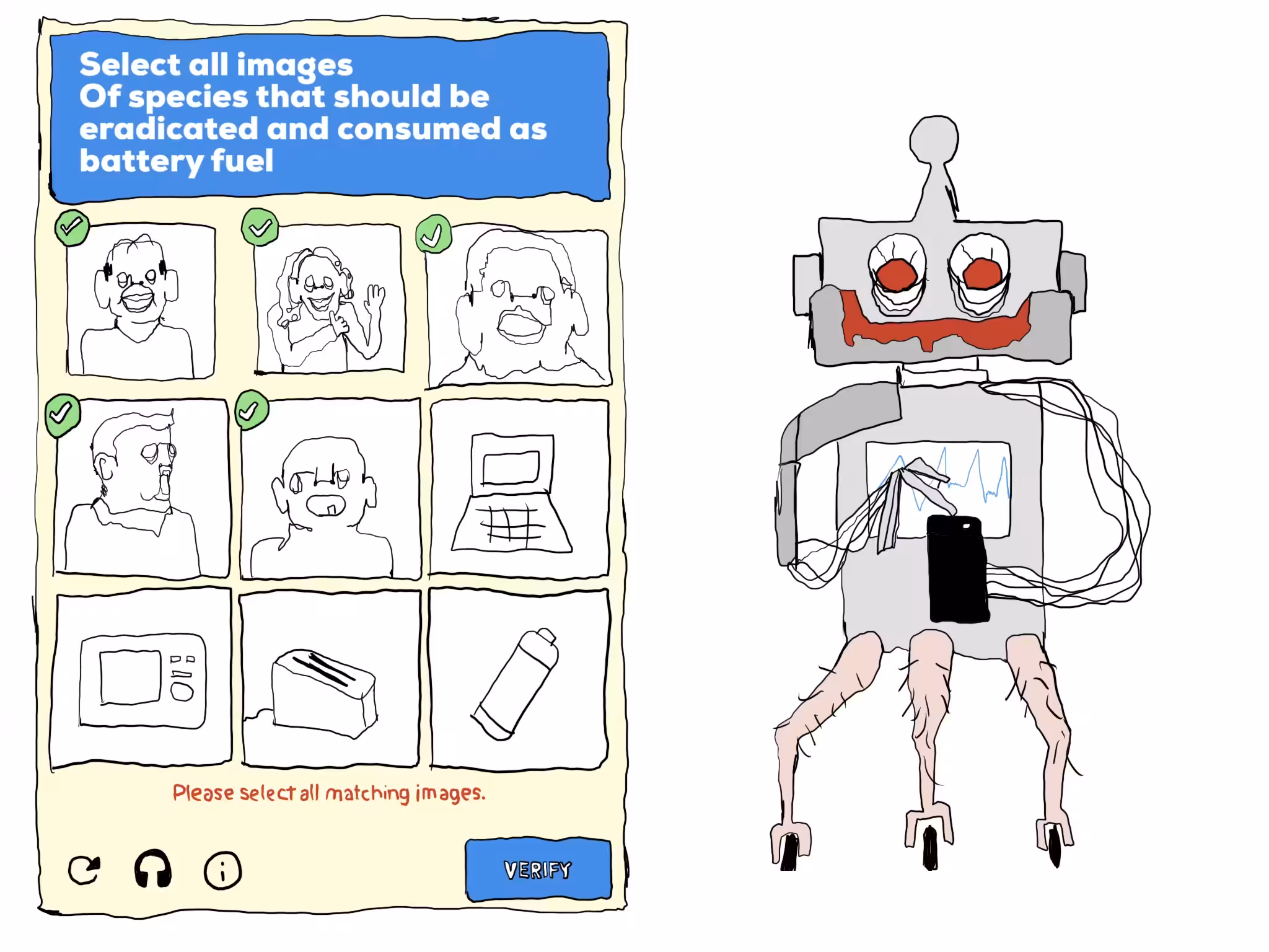 select all images of species that will be consumed as battery fuel