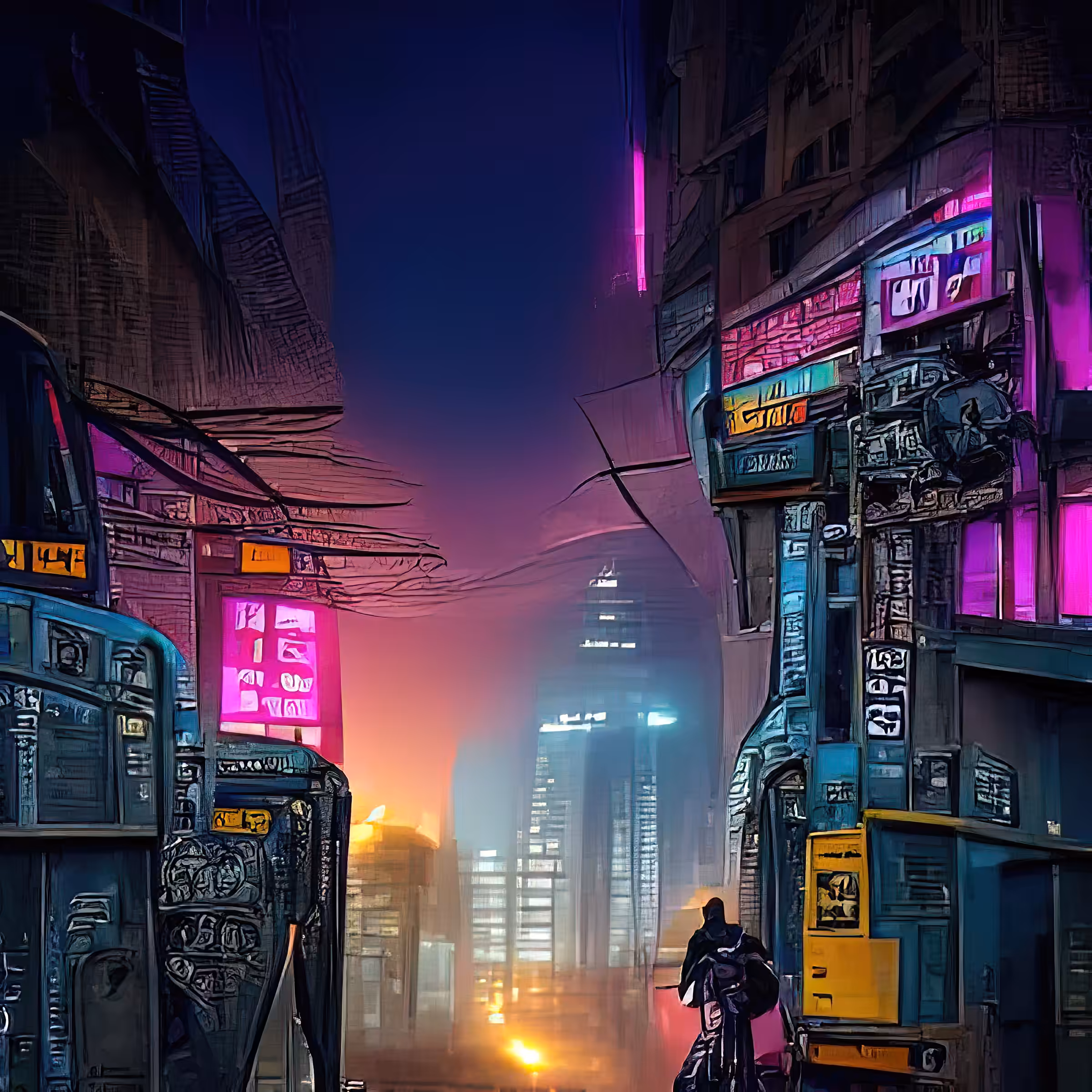 streets of cyberpunk city at dawn q9cf6dY5OjB9VuwZzuoJ