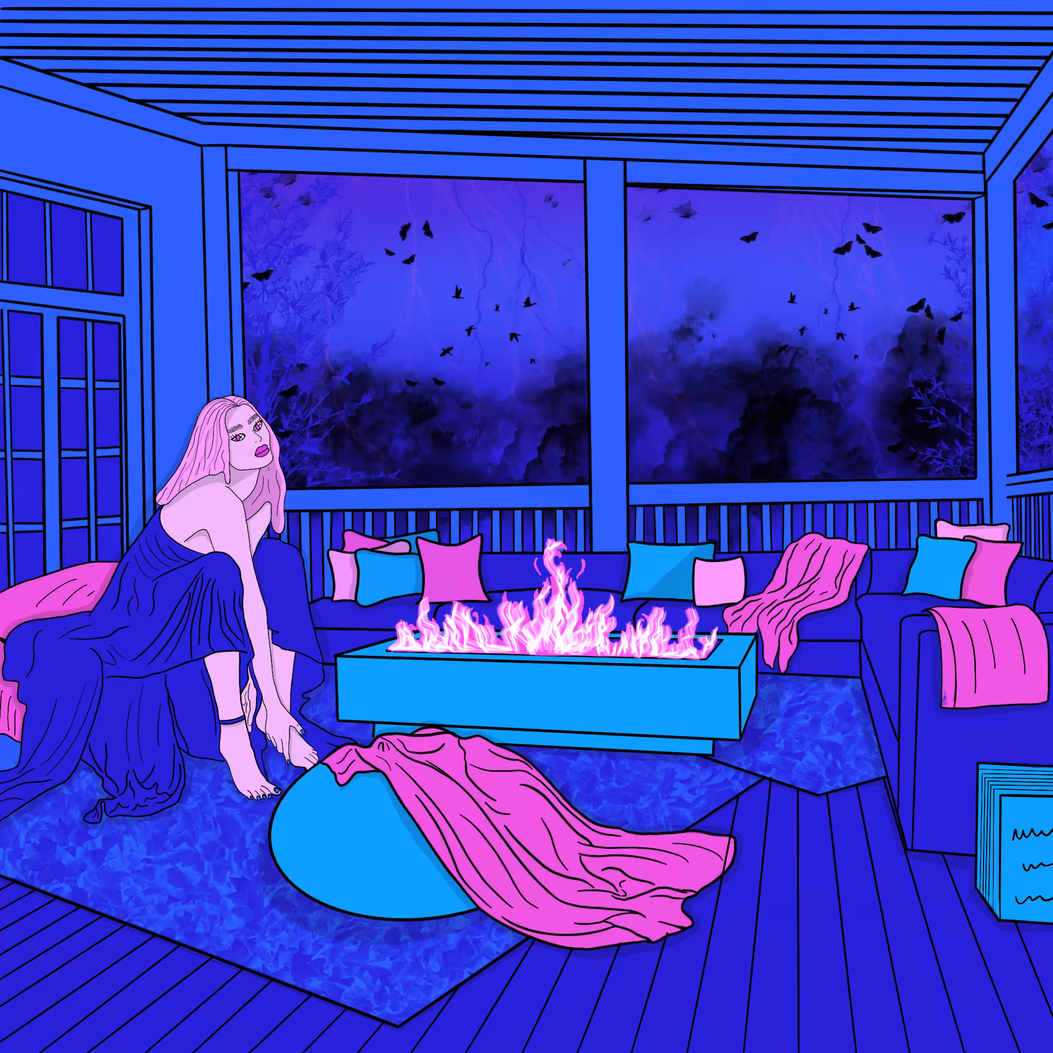 Flame in girl