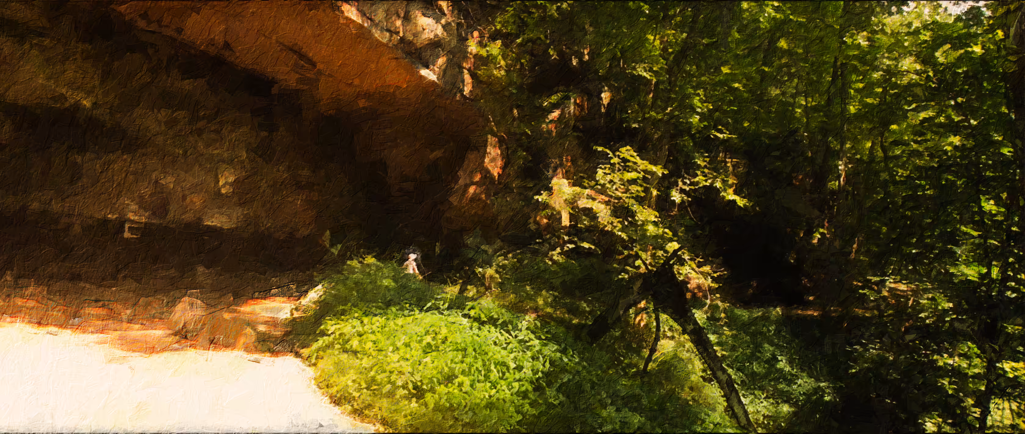 gaping maw of enormous cave