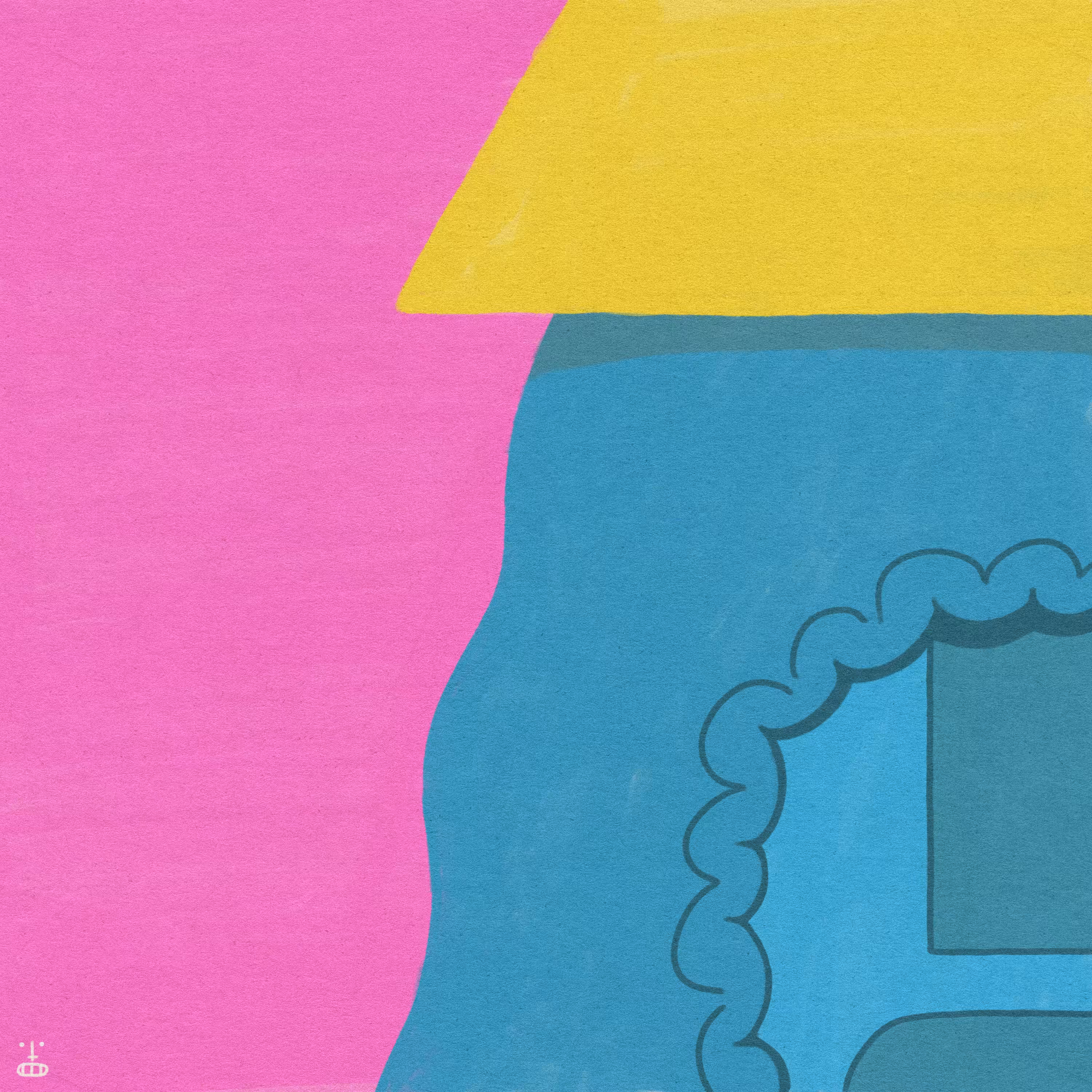 Blue on Pink