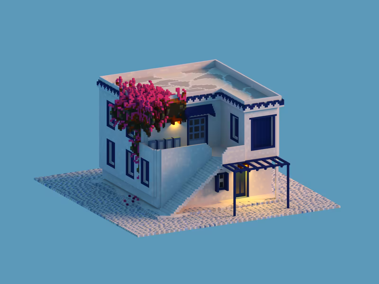 The Mediterranean House - Voxel Art