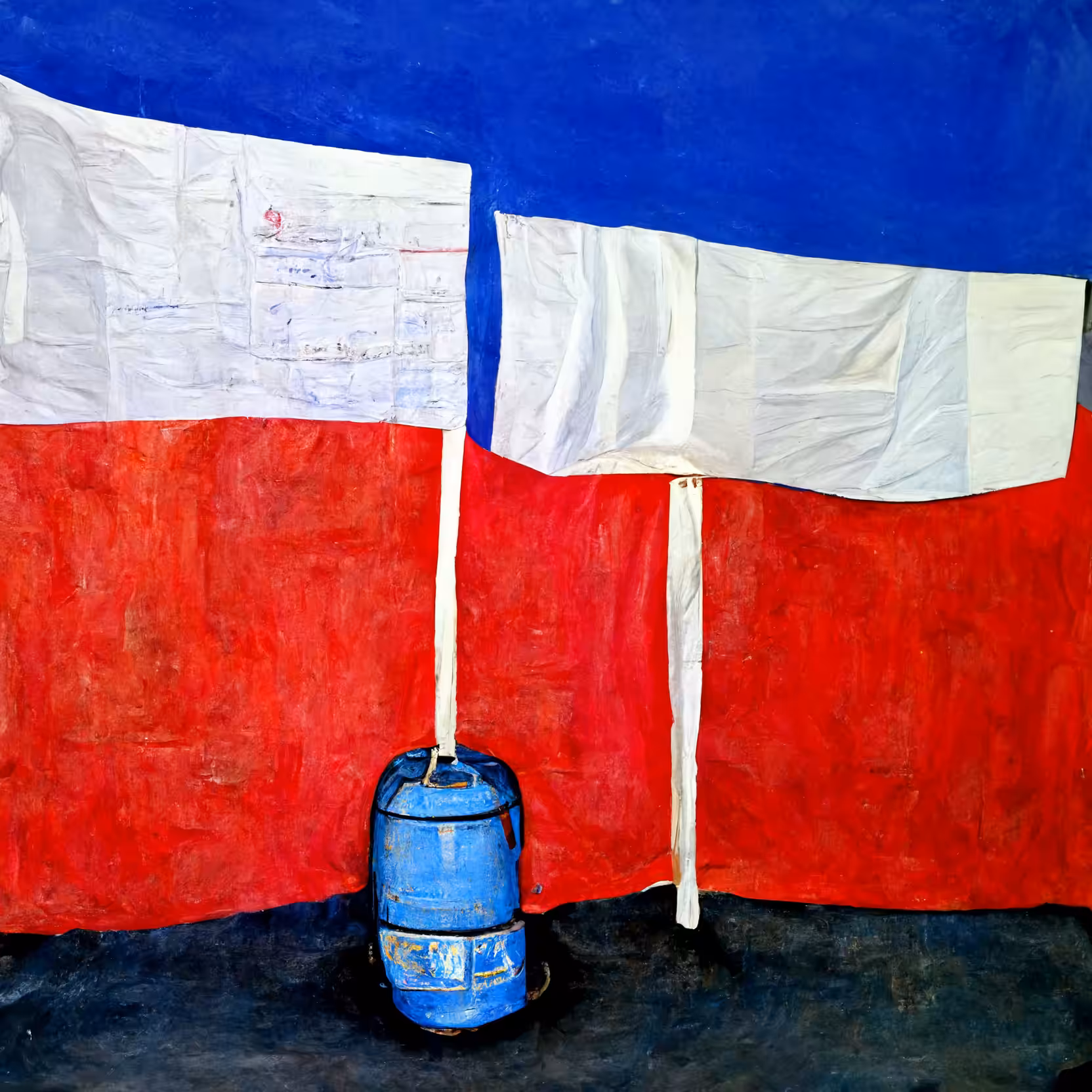 /IMAGINE: "FRENCH 64 GALLON TOTER IN FRONT OF FRENCH FLAG"
