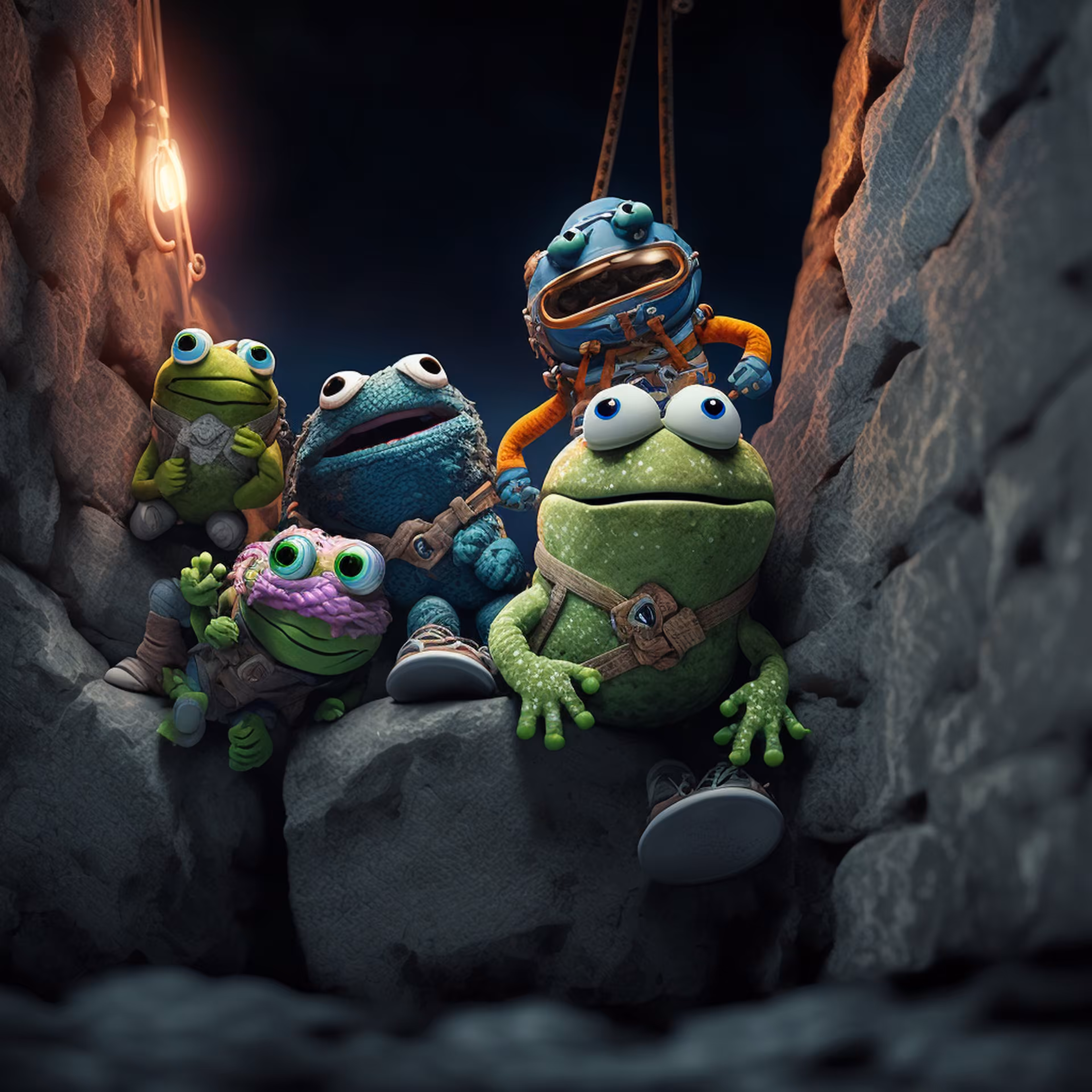 Pepe rock climbing time