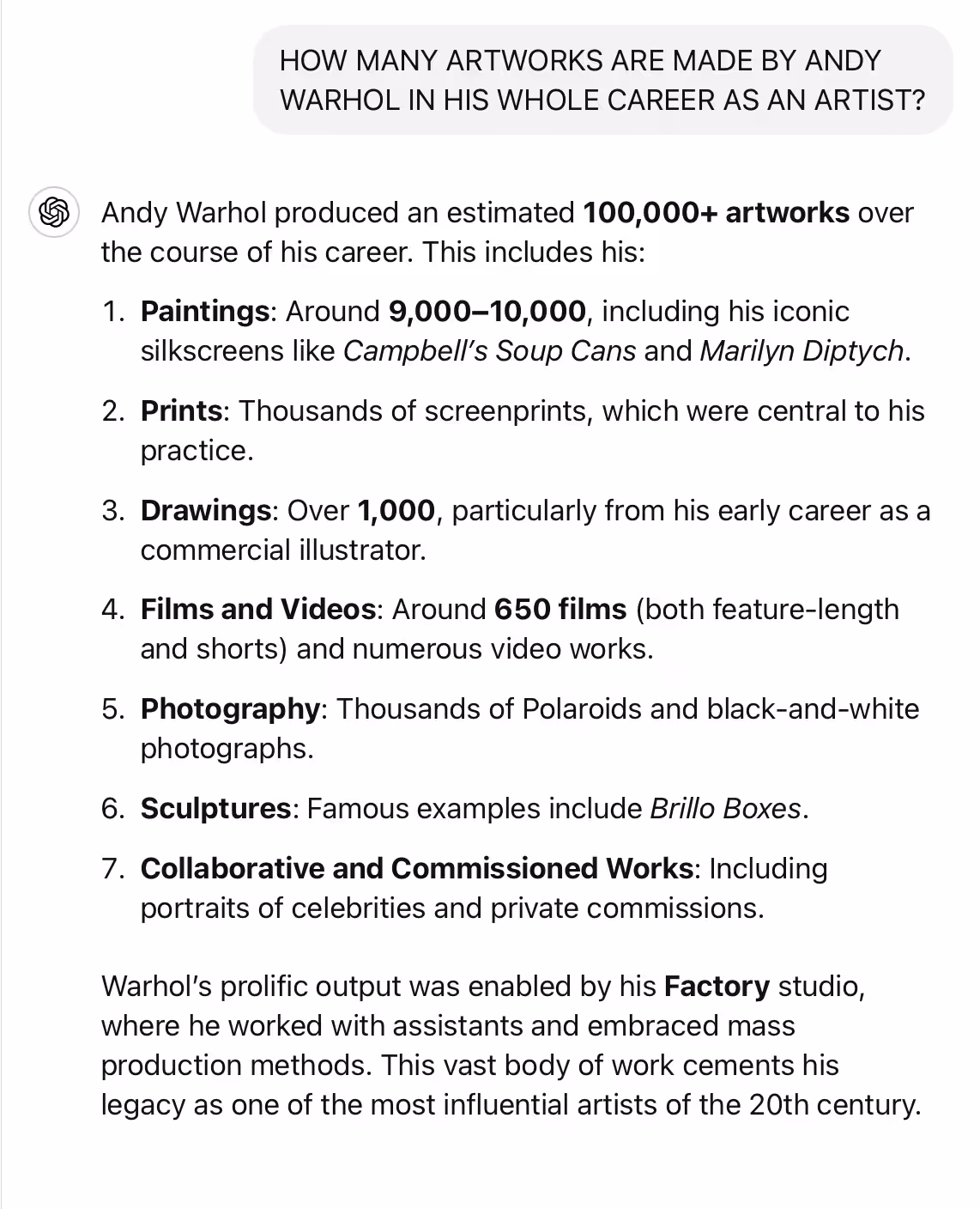 ANDY WARHOL