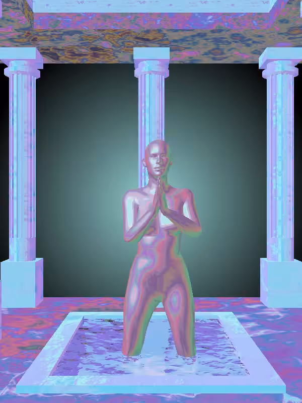 HeavenComputer: The Praying Faded Gold Woman #7454