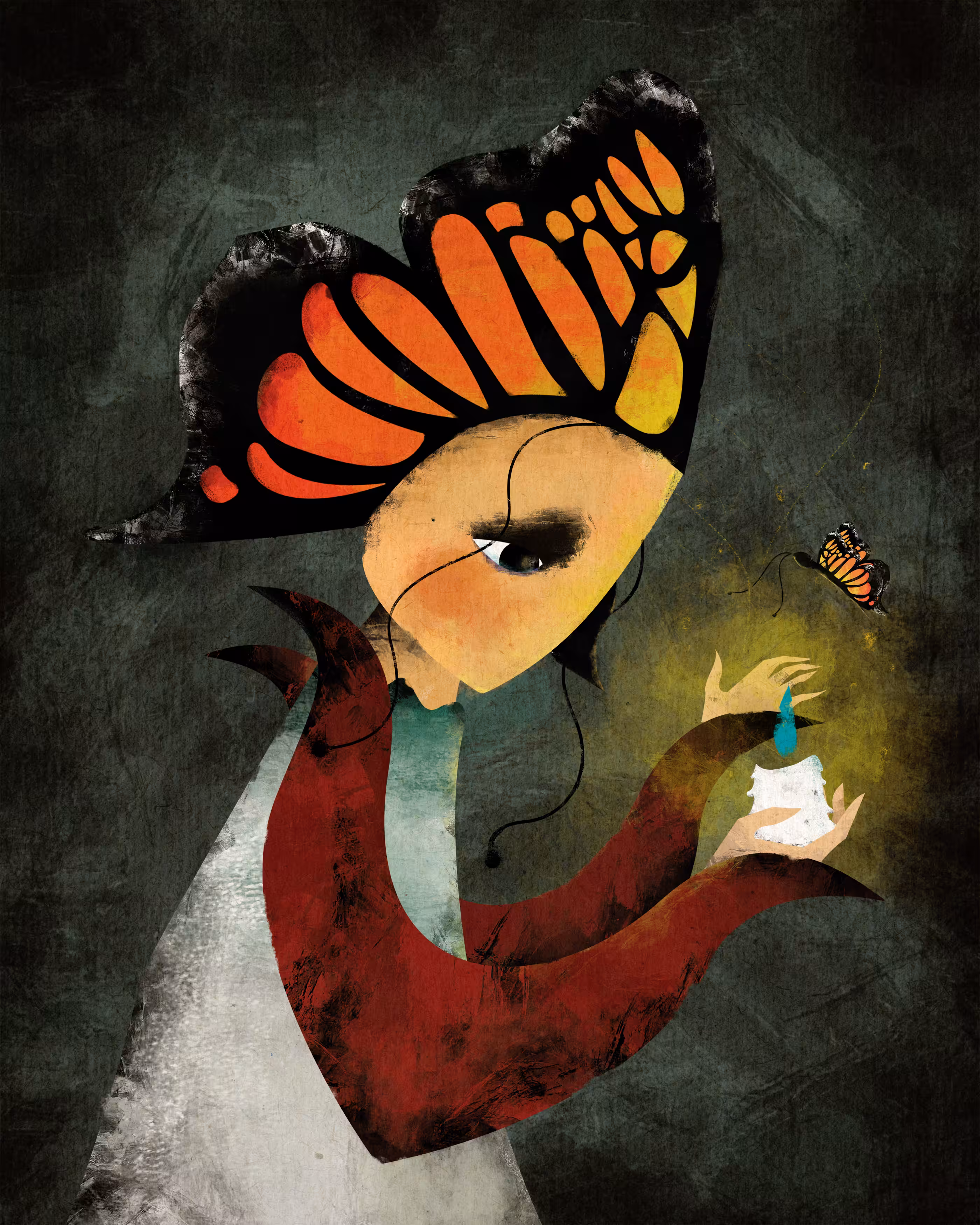 Candle and butterfly