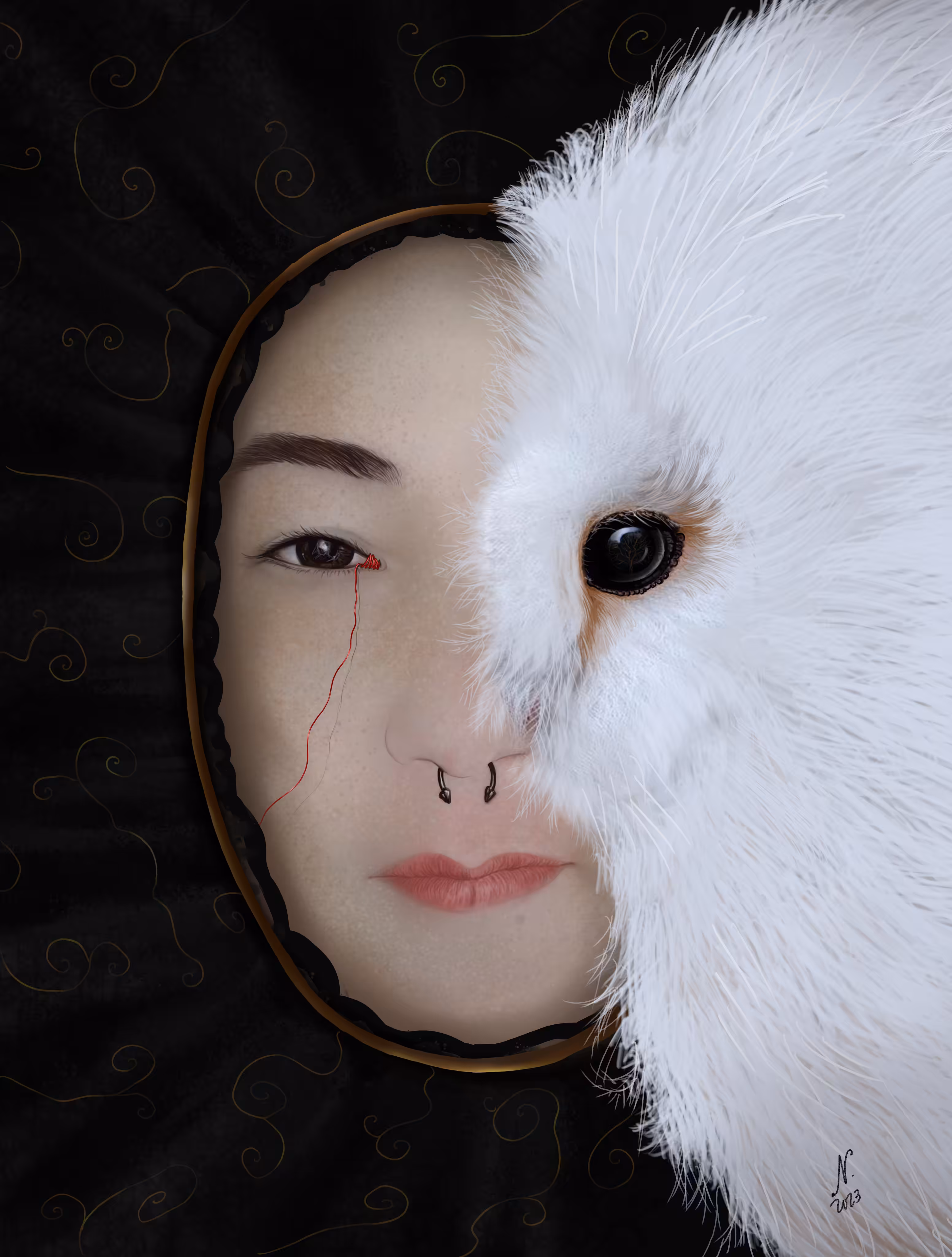 Portrait with owl