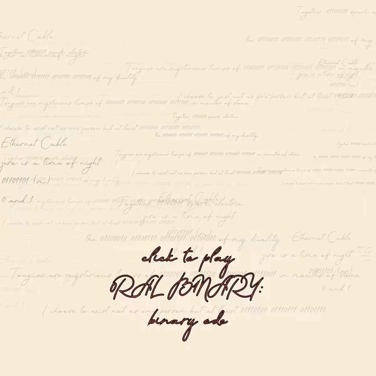 0RAL B1NARY: “BINARY ODE” #228