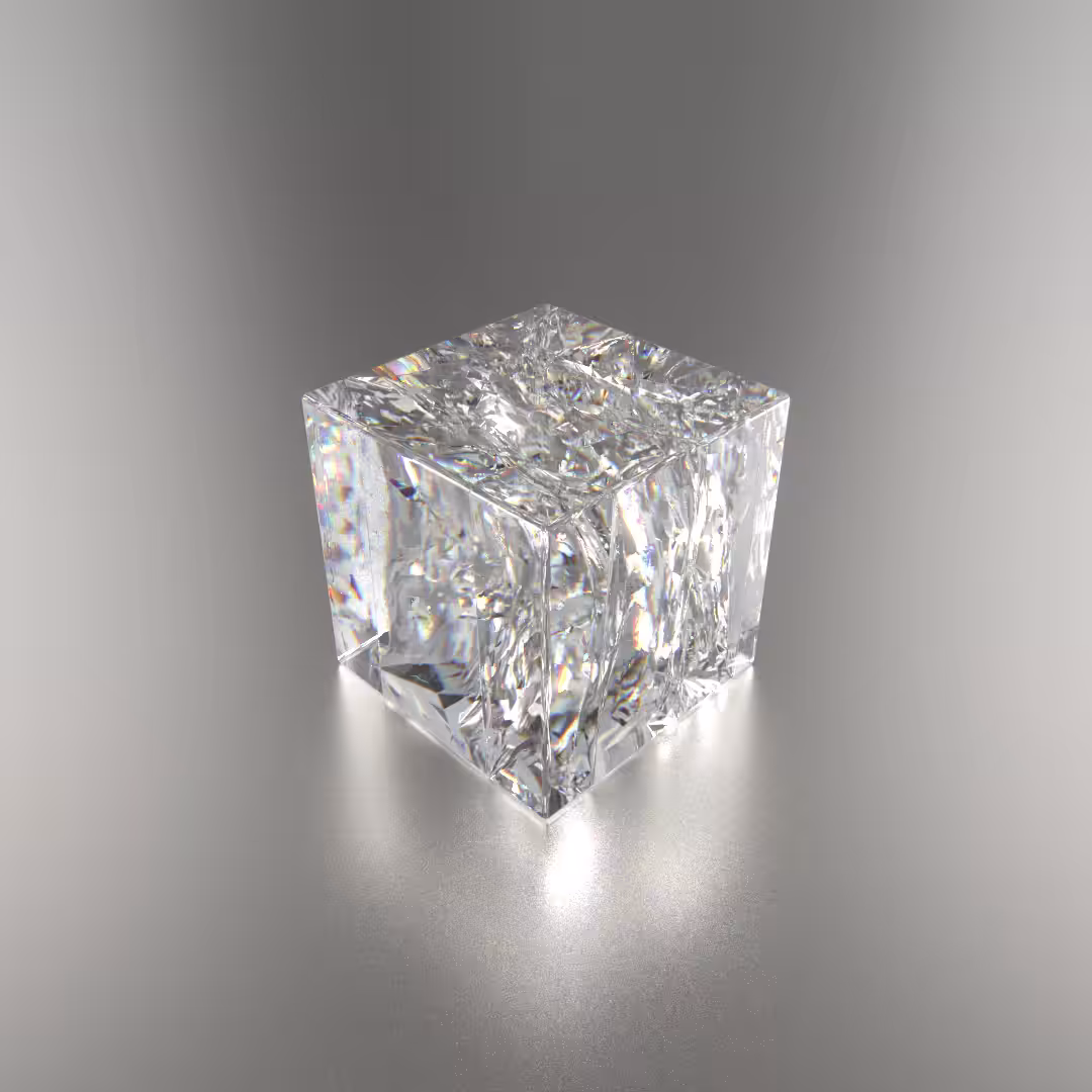 Glass cube breaking