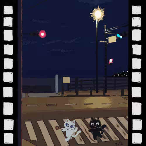 Travelng cats.pedestrian crossing