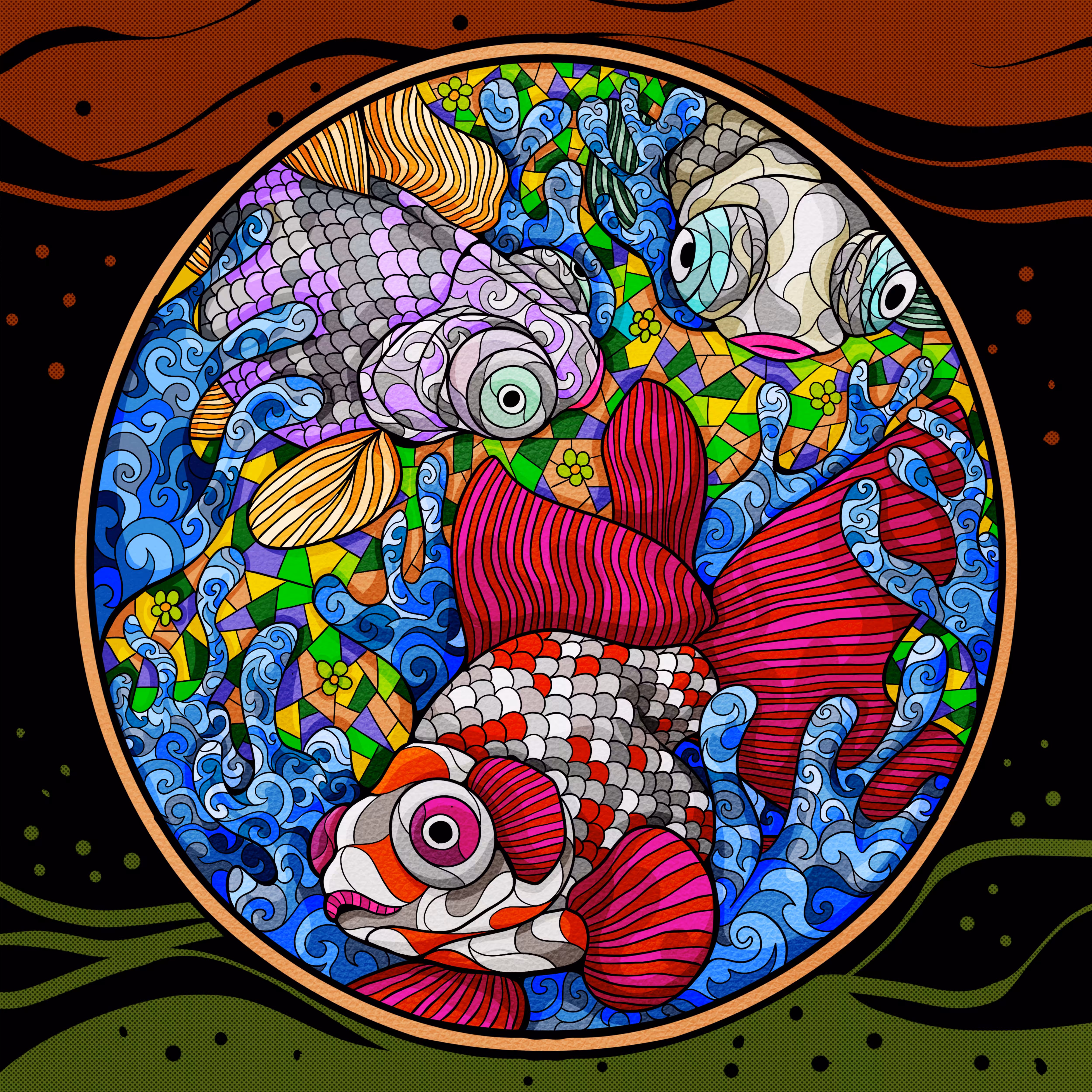 Stainedglass Coin #12