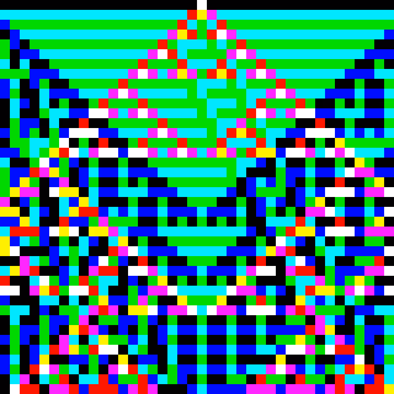 RGB Elementary Cellular Automaton #895
