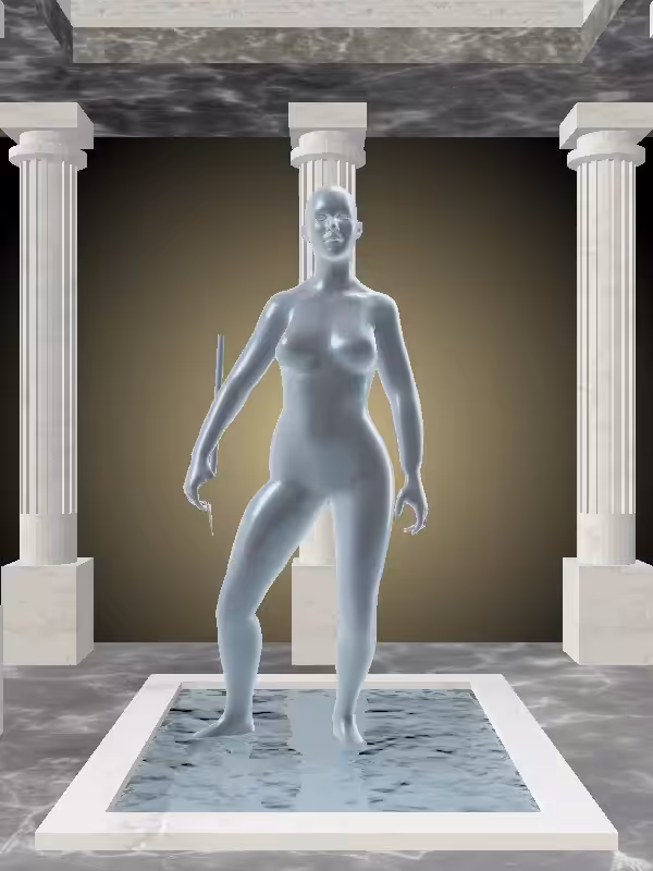 HeavenComputer: The Victorious Shimmery Blue Woman #5796