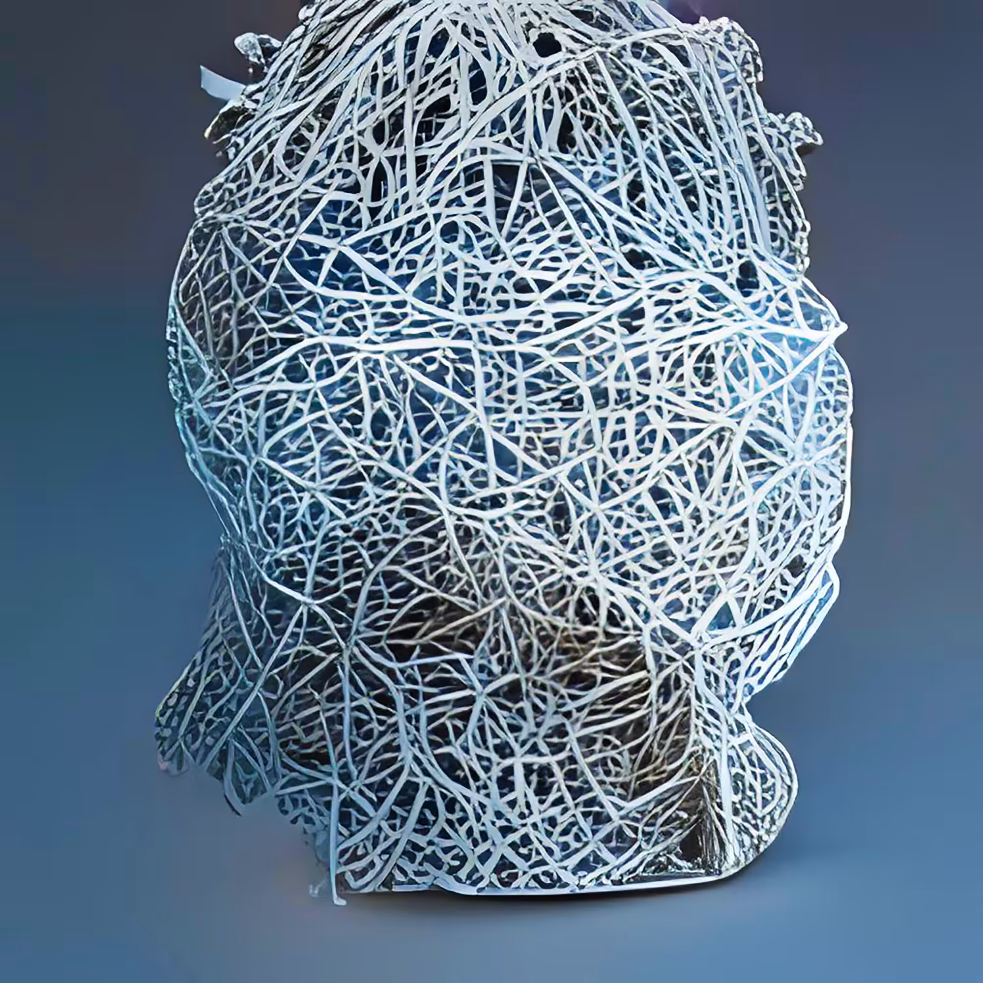 mask of unknown boneworker in the cathedral of bones
