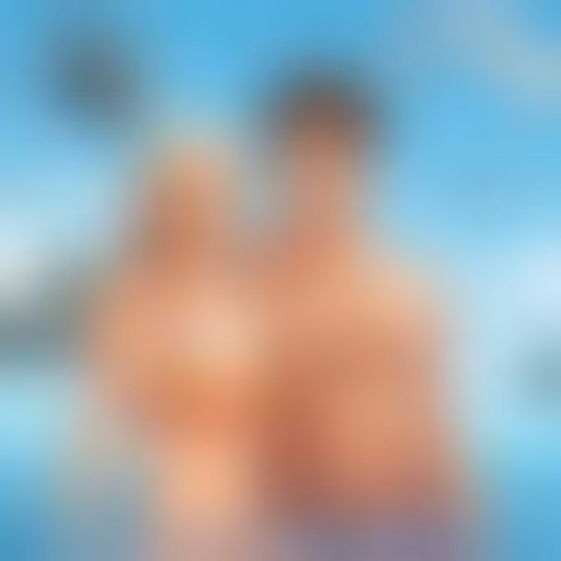Robbie et Albertine en maillot de bain