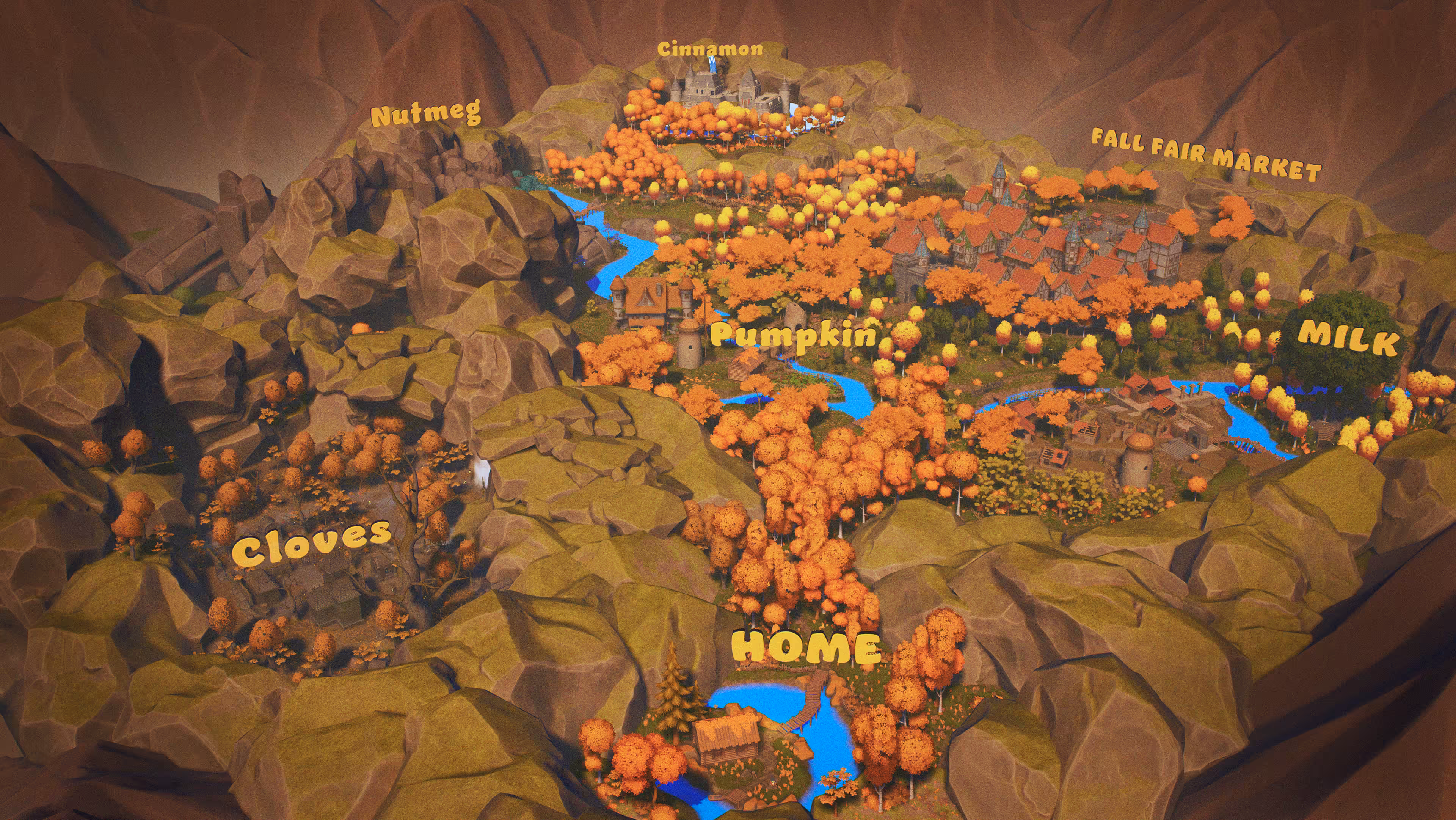 Fall Cat : The Fall Forest Kingdom Map 