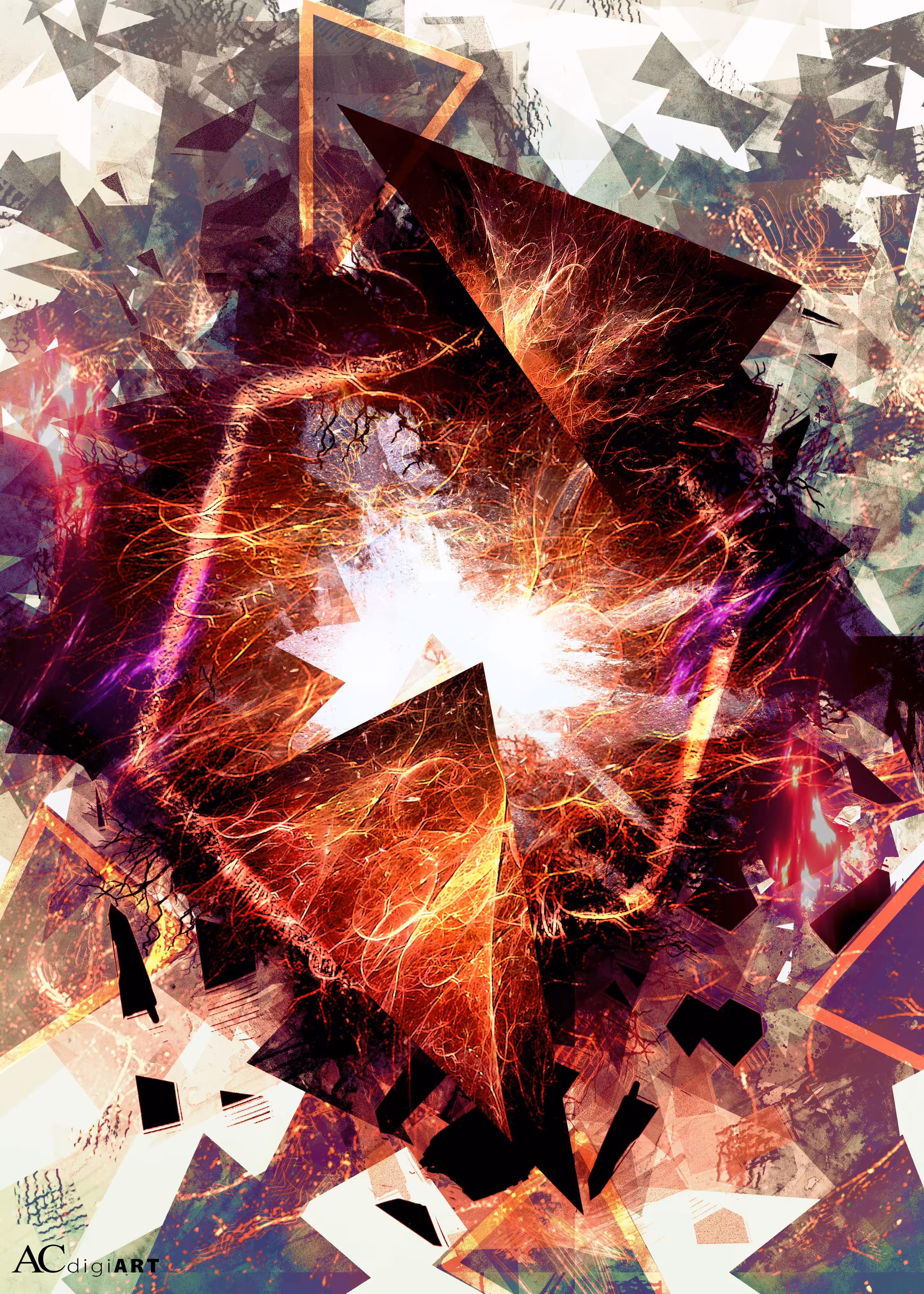 Geometrical heart-fire dispersion (warm version) 