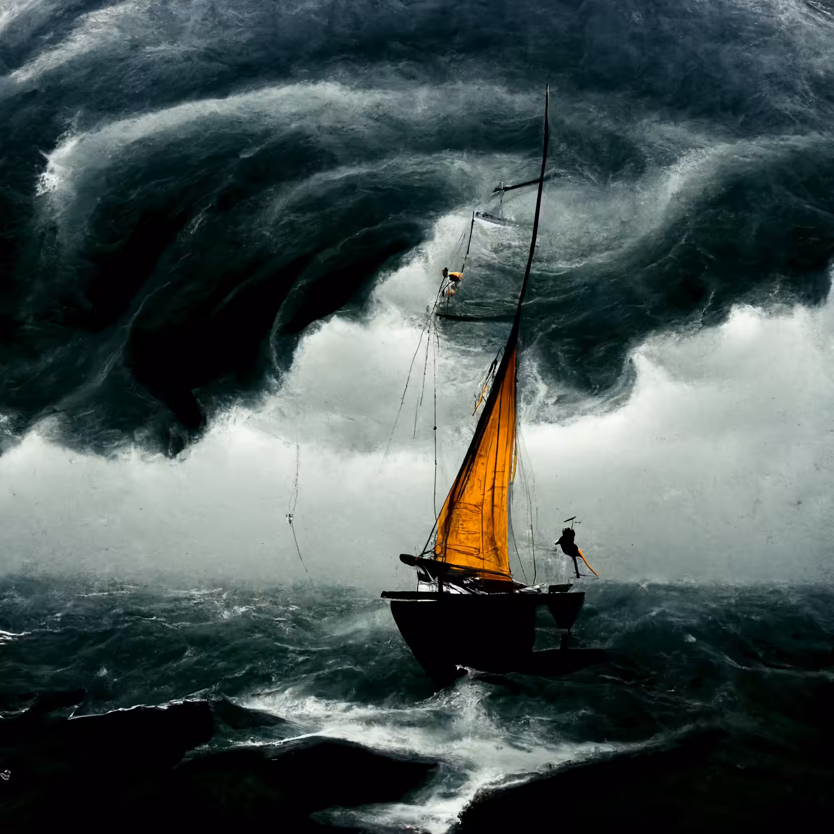 Winded is the sailor drifting by the storm.