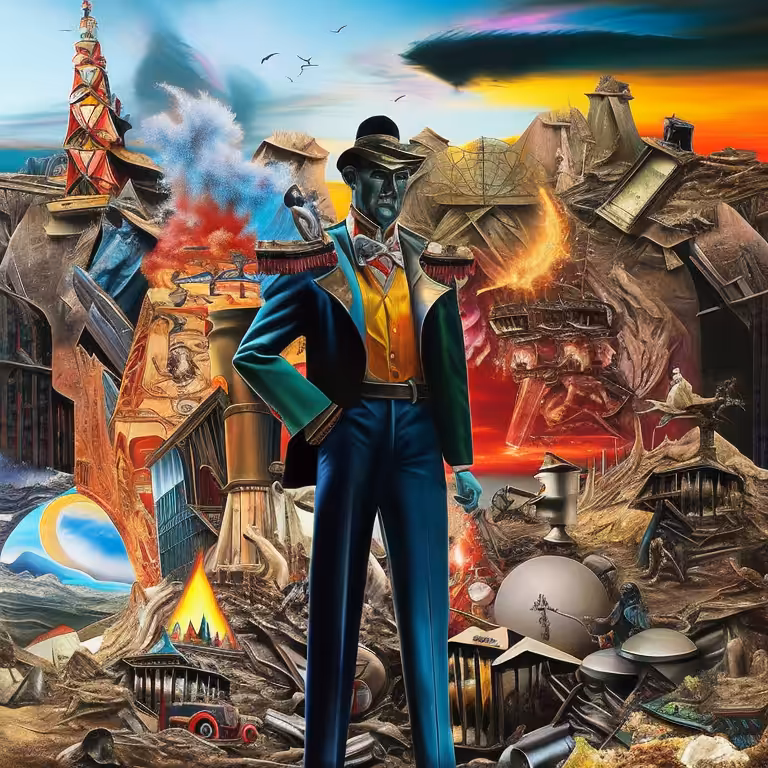 Trash and Collapse in a Dystopian Future