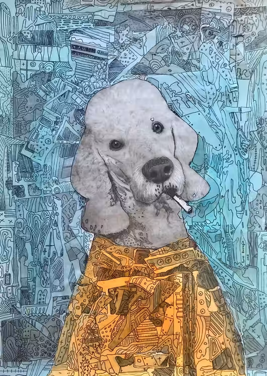 Smoking dog #12