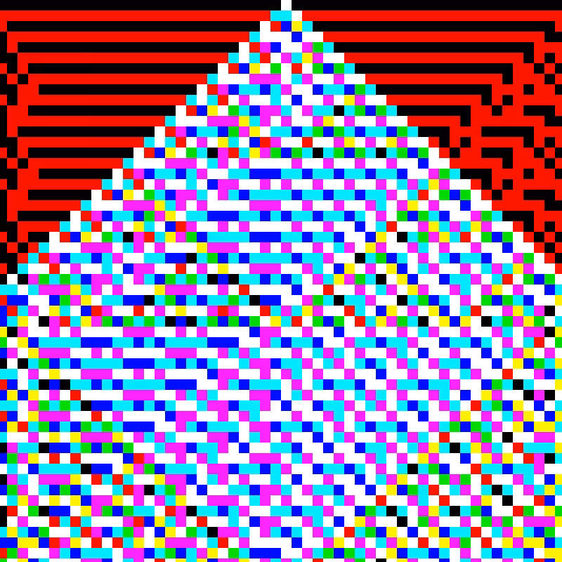 RGB Elementary Cellular Automaton #158