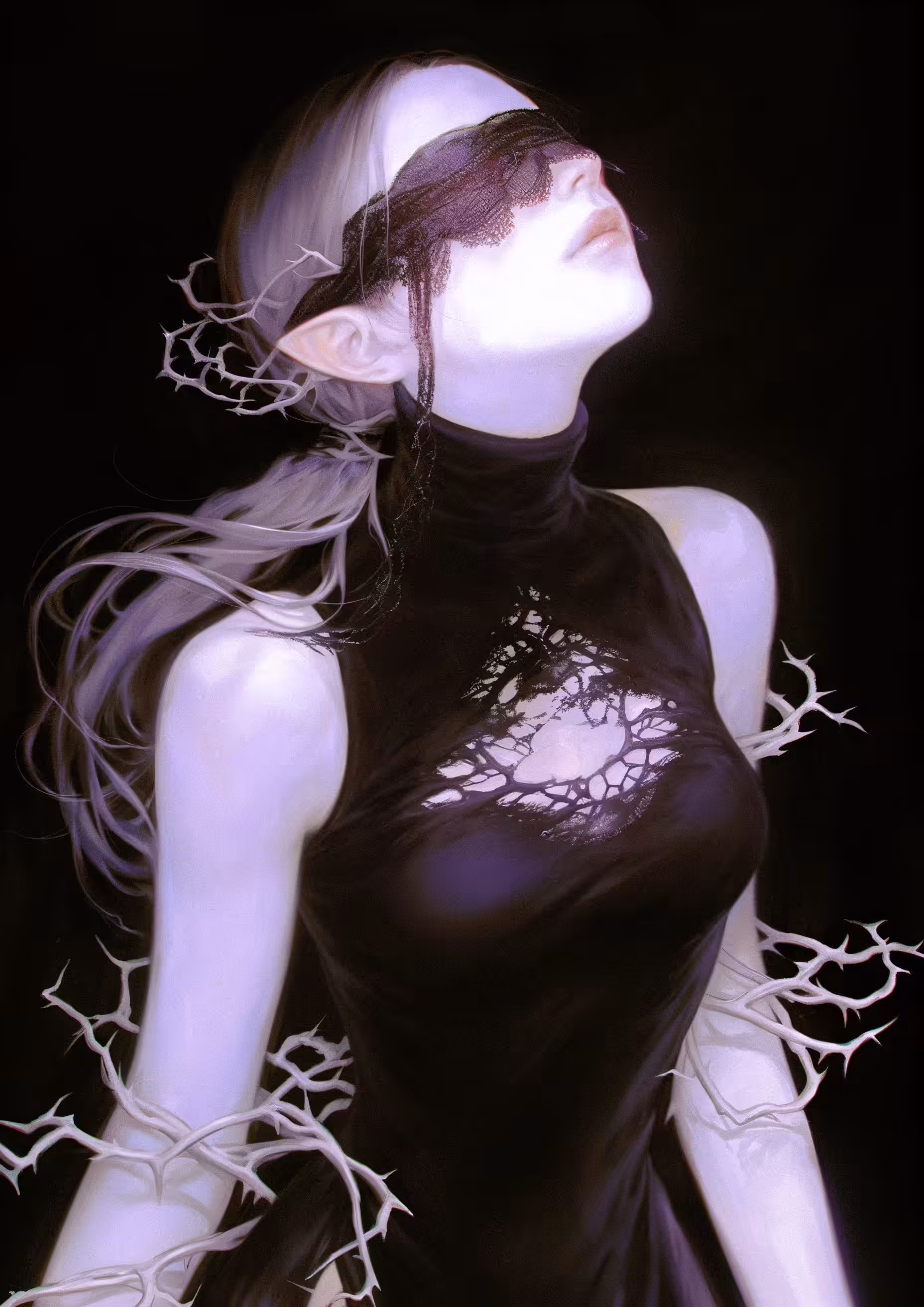 shrouded in darkness