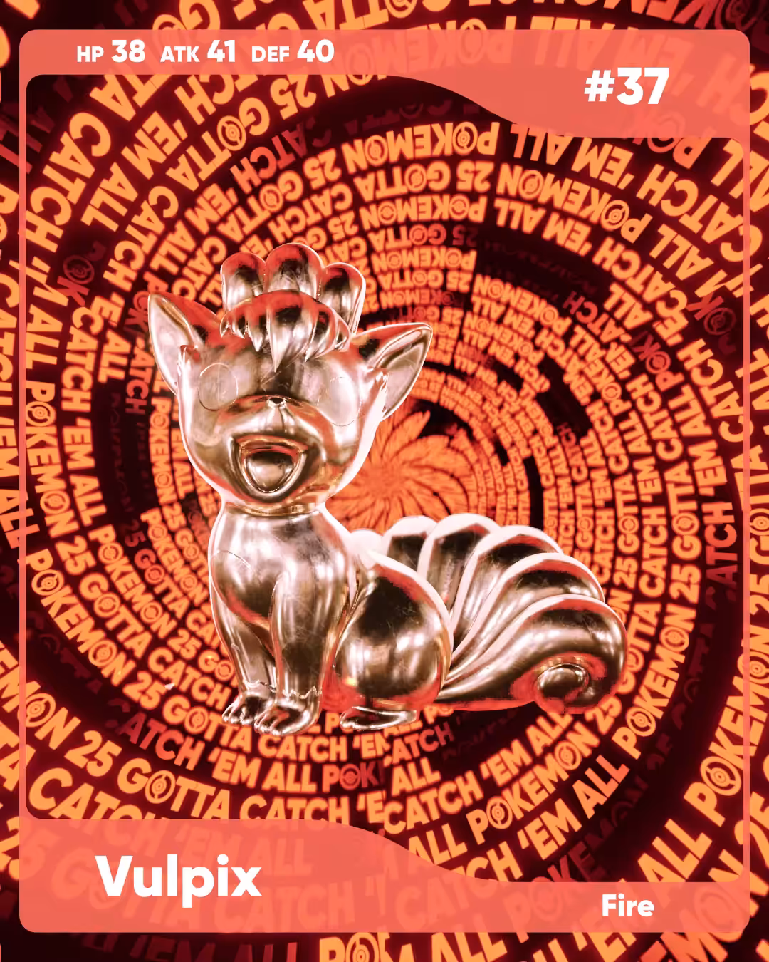 GOLD VULPIX | POKEMON CRYPTO CARD