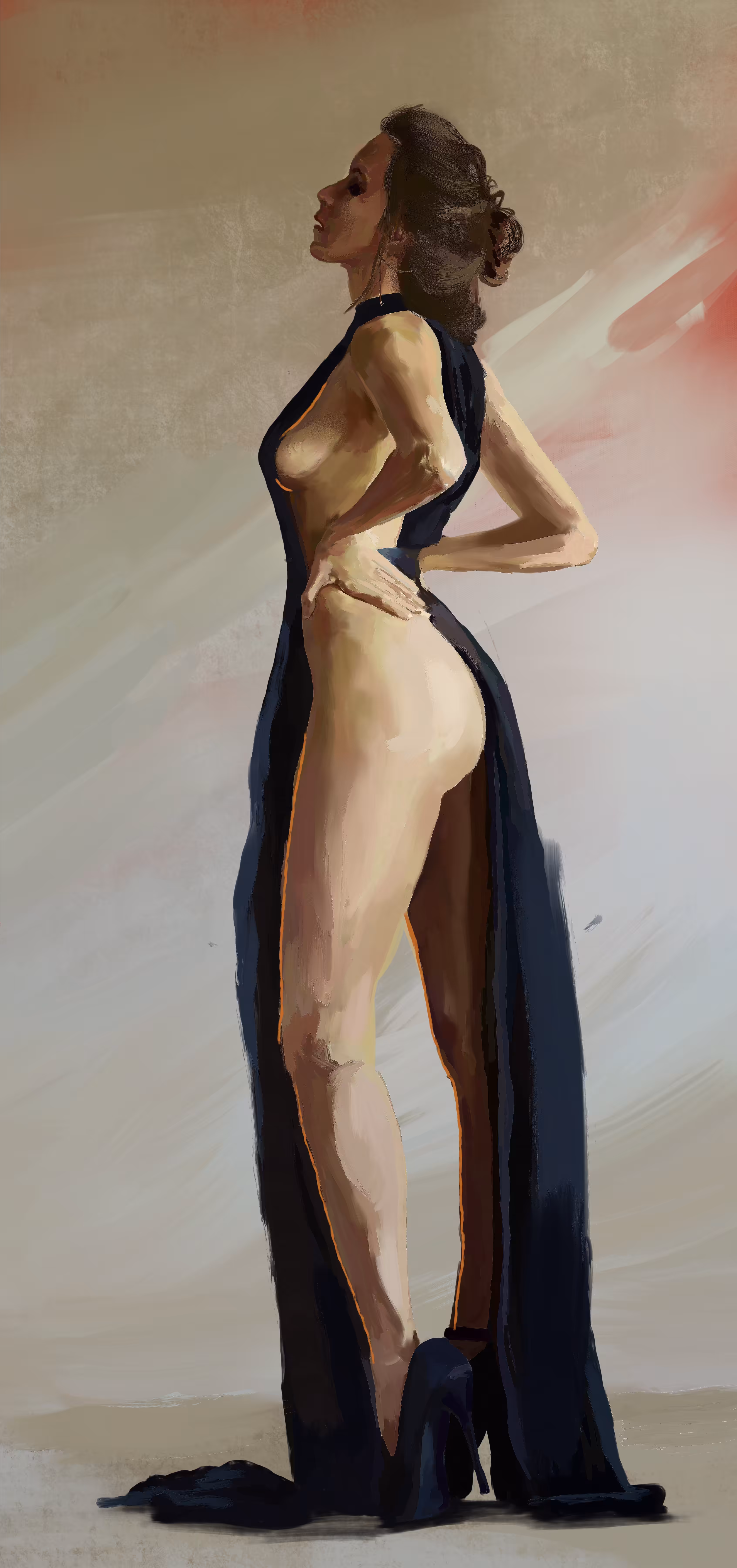 Woman And Drapery.