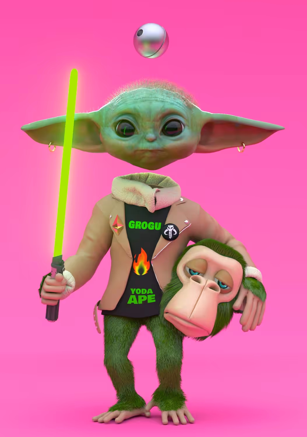 APE AND BABY YODA # 40