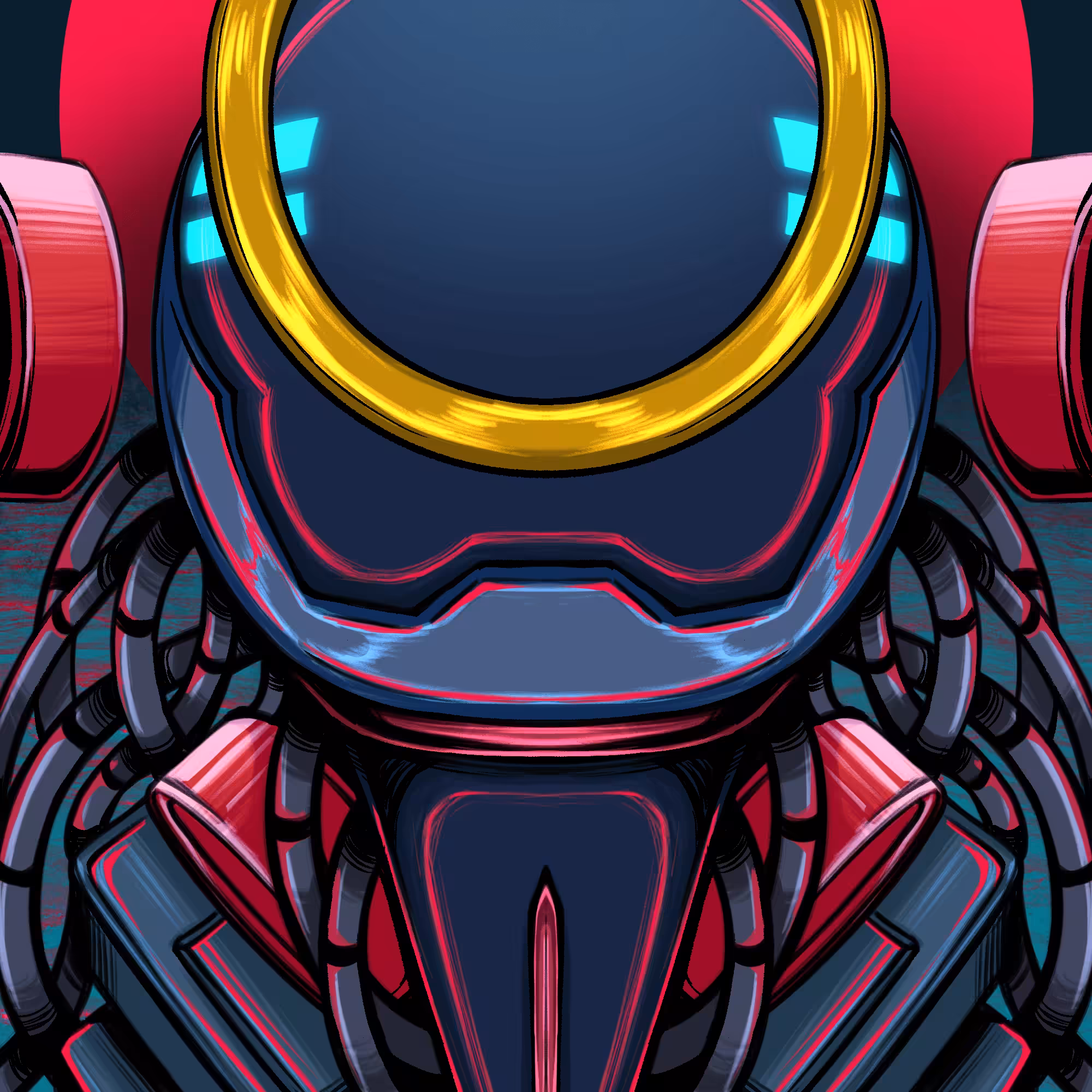 Cyber Penguin Face