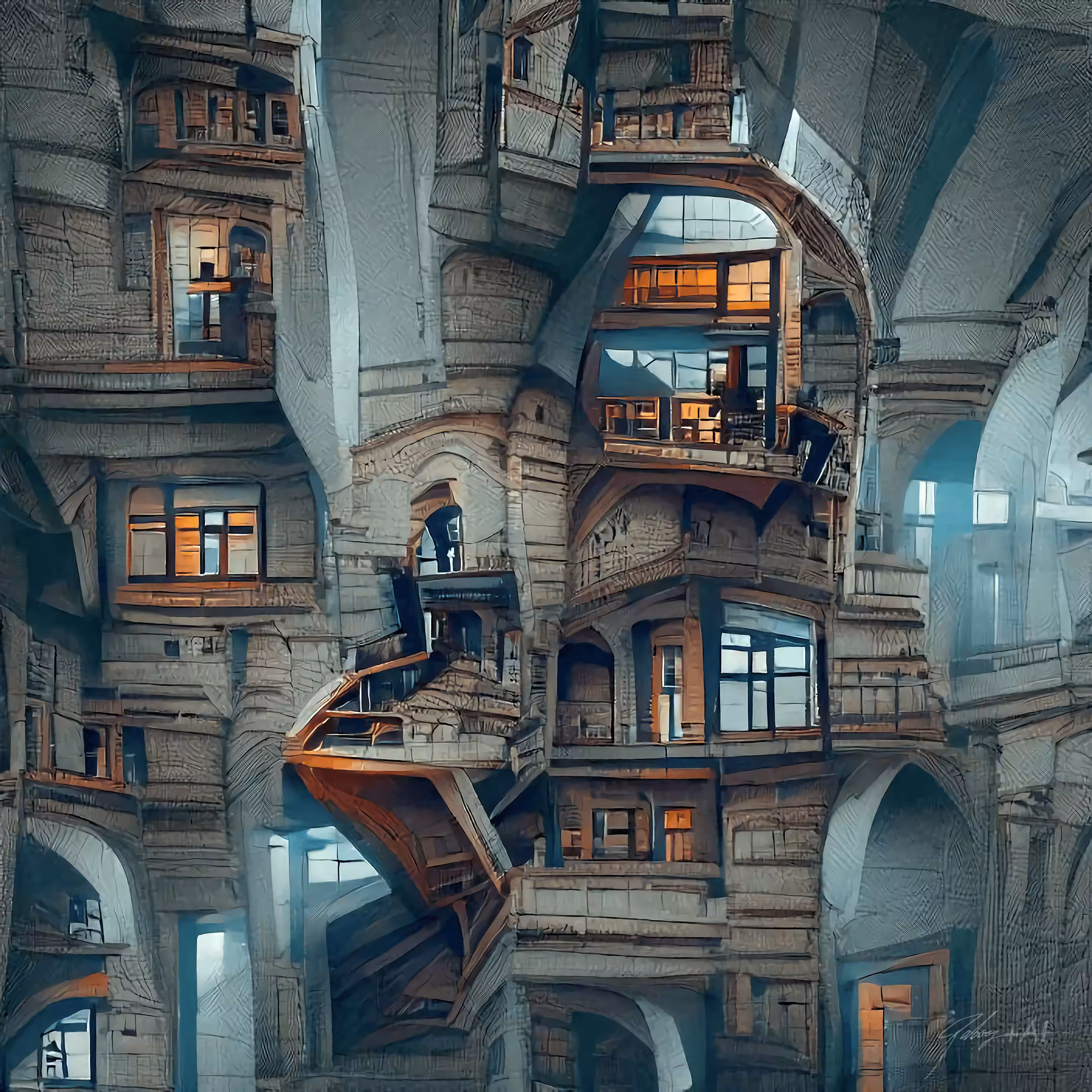 4 dimensional Victorian office building